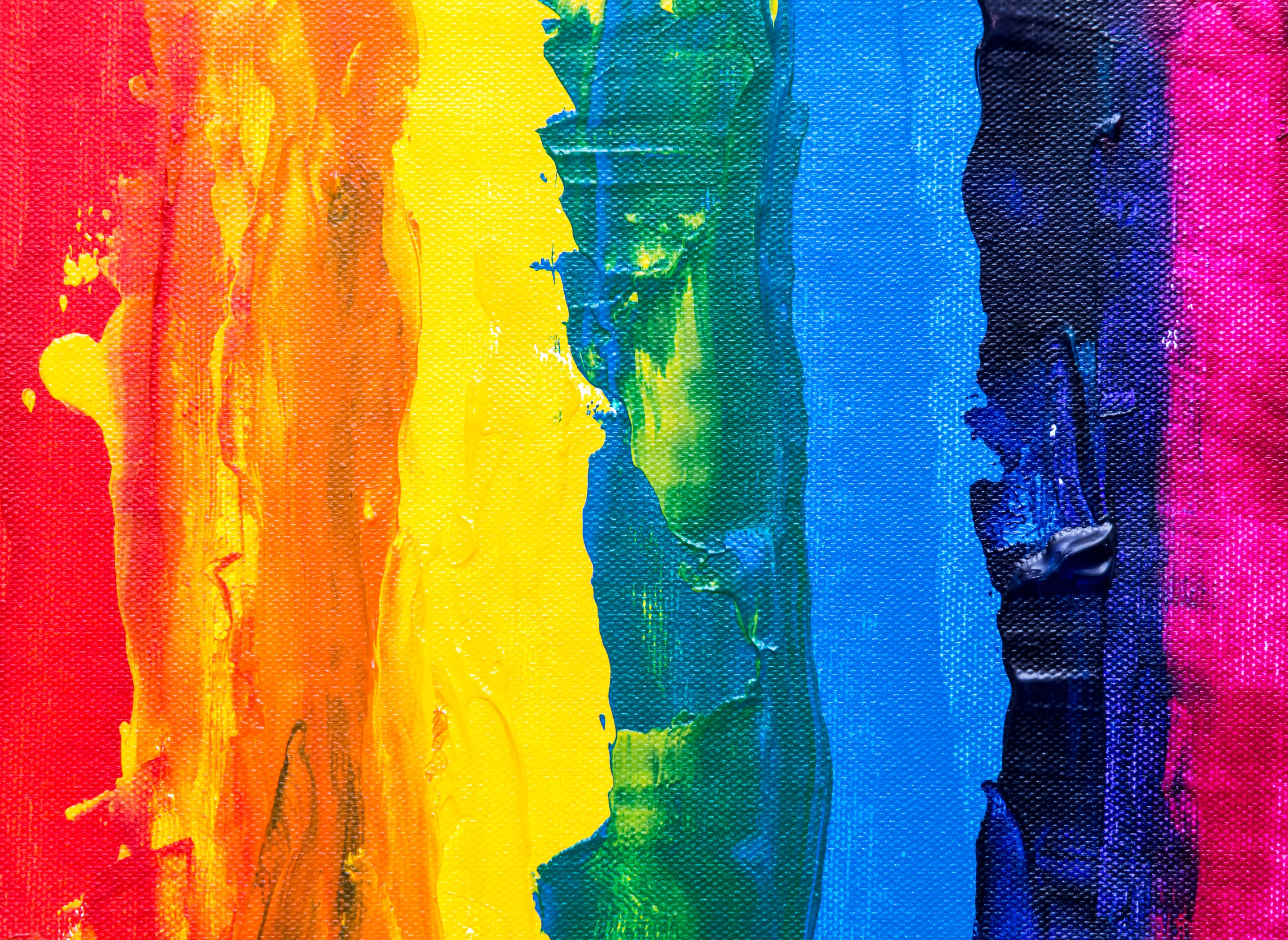 Photo of Rainbow Colored Painting On Canvas · Free