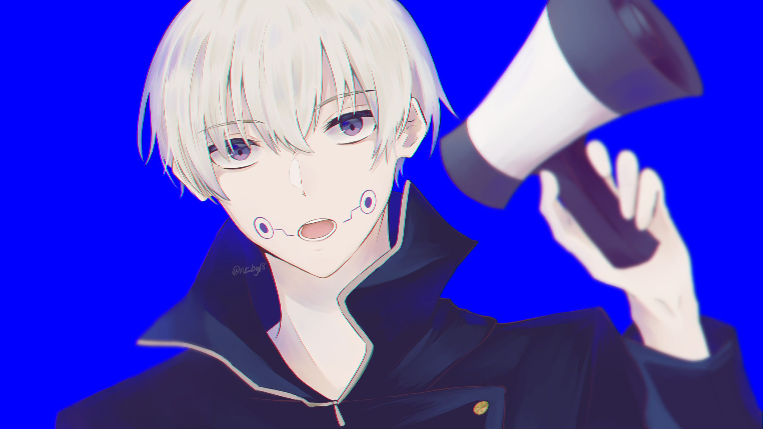 Boy Jujutsu Kaisen Purple Eyes Toge Inumaki White Hair HD Jujutsu Kaisen Wallpaper