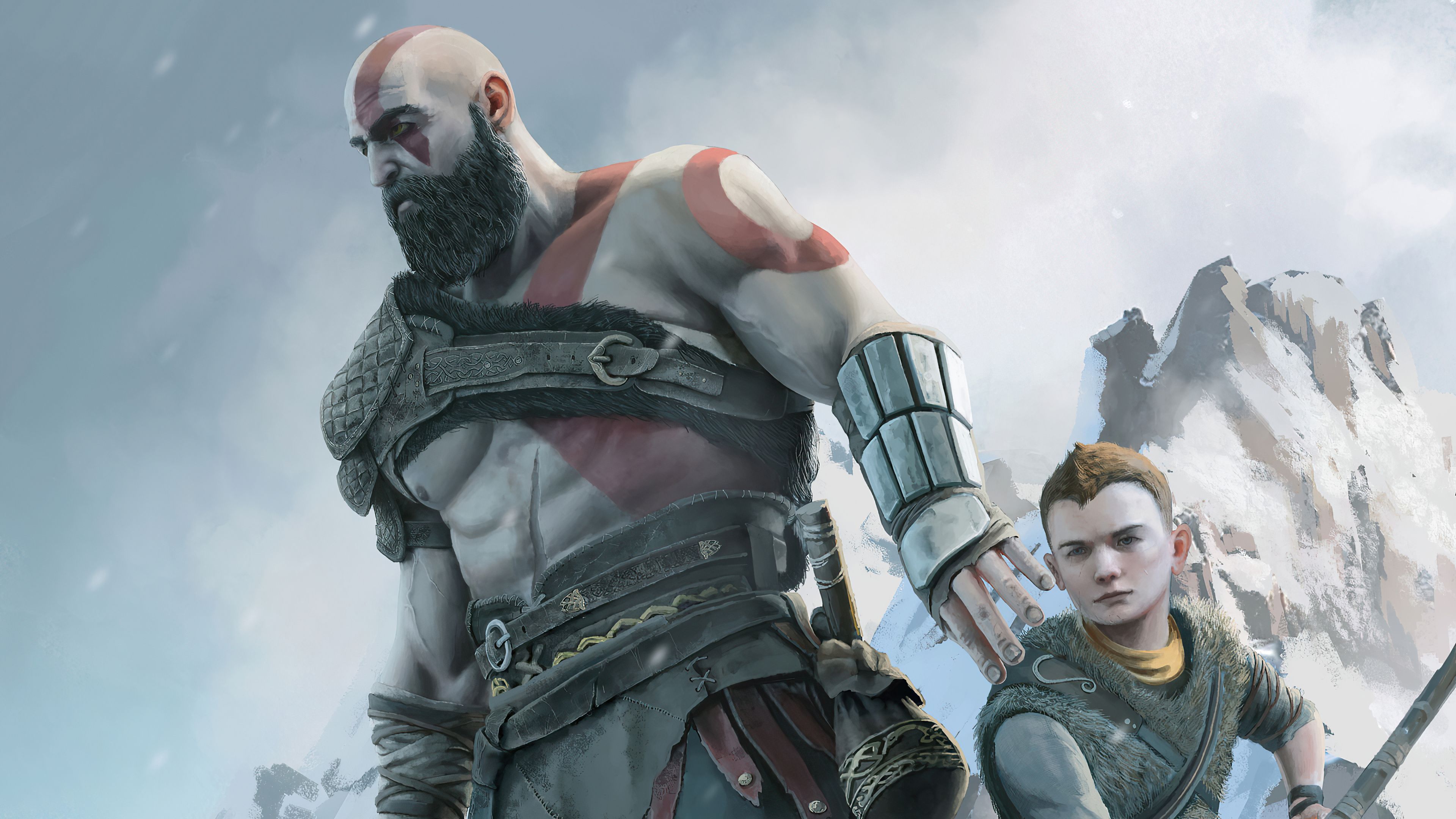 Kratos and Atreus from God of war Wallpaper 4k Ultra HD