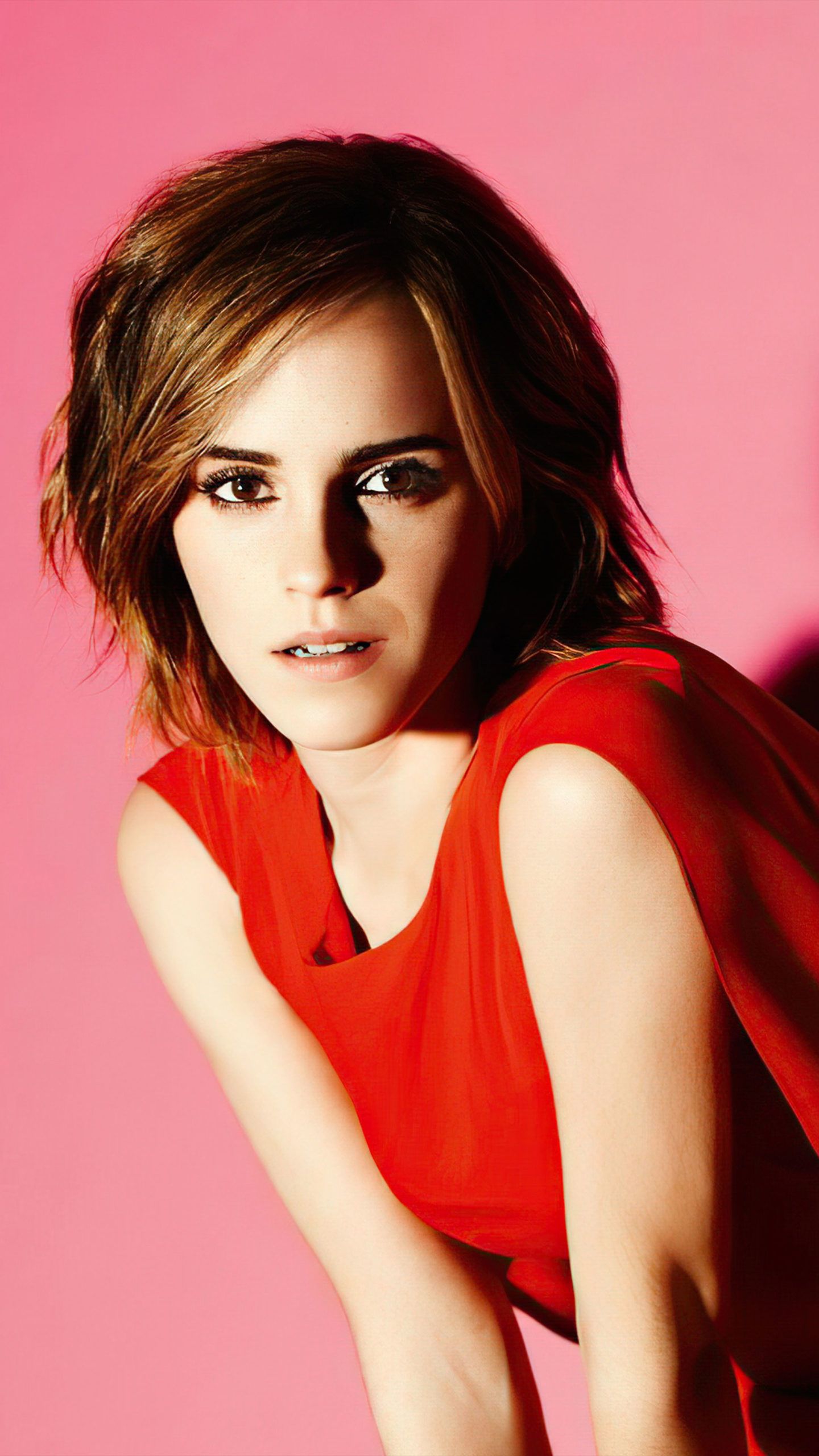 Emma Watson Red Dress 2021 Photohoot 4K Ultra HD Mobile Wallpaper