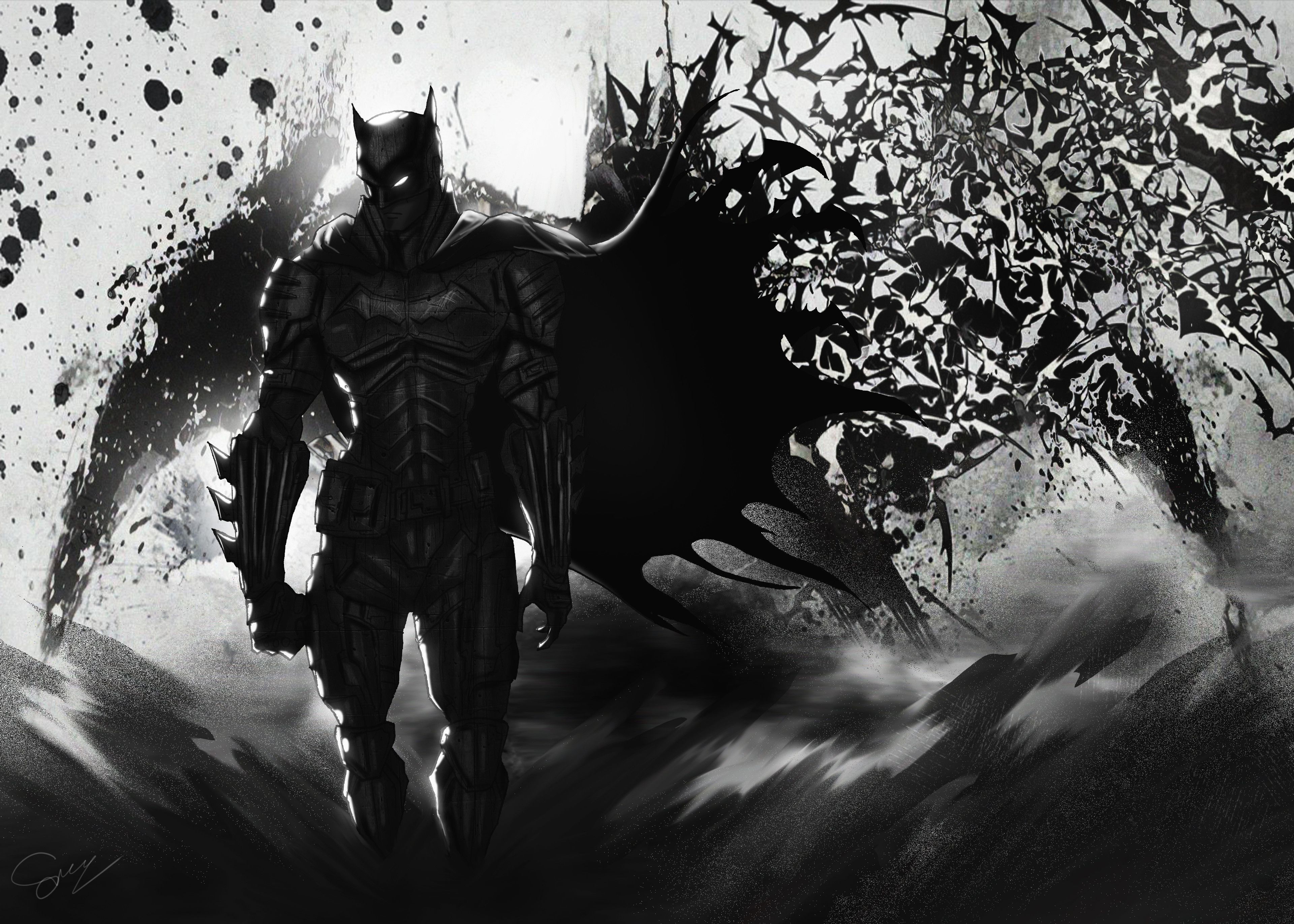 Batman Wallpaper 4K, Dark, Illustration