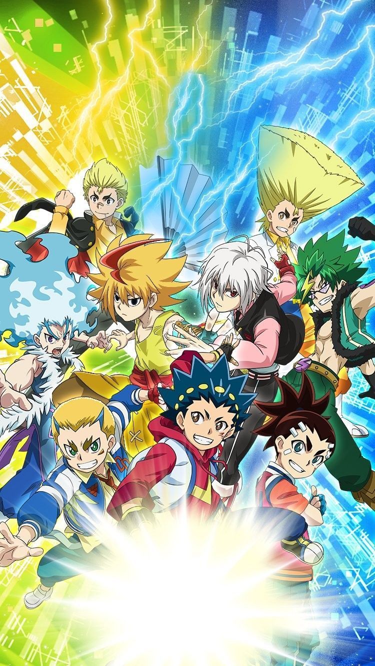 The Poster With The 9 Characters From The 4 Seasons Of Beyblade Burst Who Will Appear In Season 5 Sparking Is Now Complete. Anime Wallpaper, Anime, Beyblade Burst