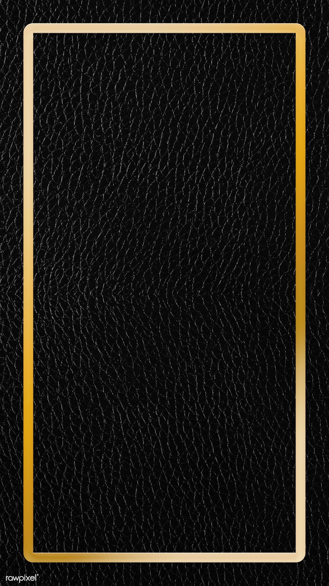 Download premium image of Gold frame on black leather background vector. Gold and black wallpaper, Gold and black background, Black background design