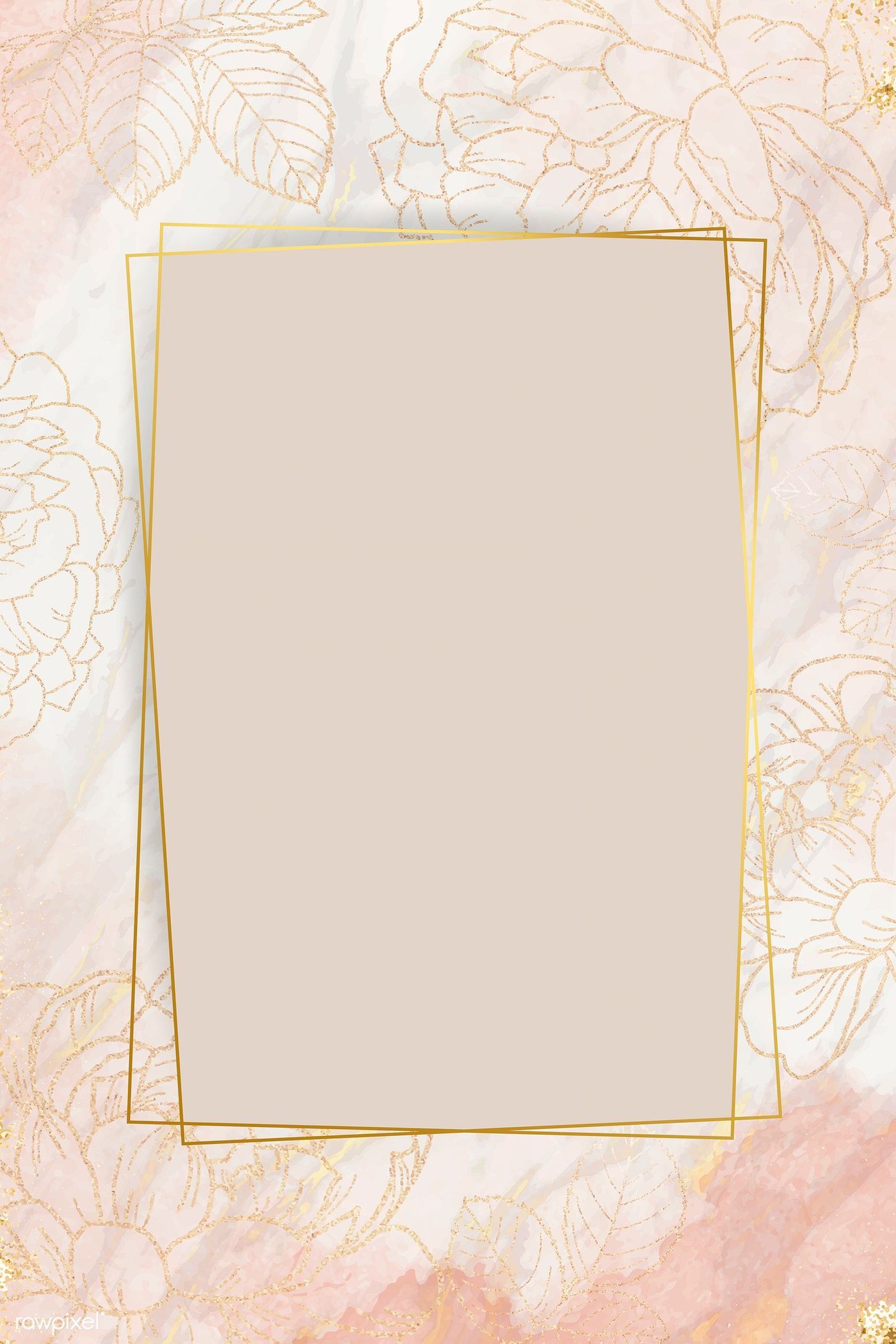 Download premium vector of Pink golden floral frame vector 1211898. Flower background wallpaper, Framed wallpaper, Graphic wallpaper