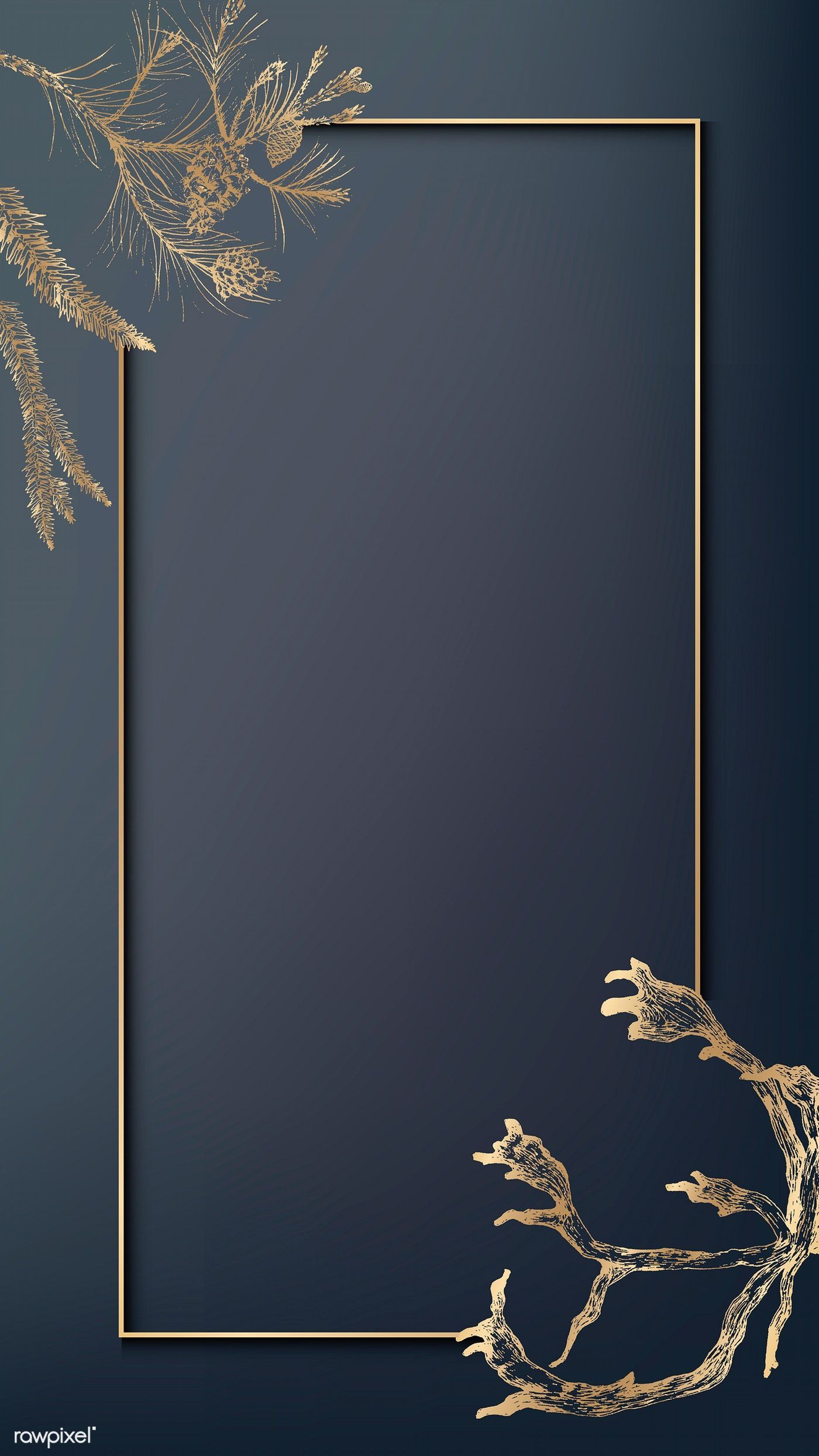 Download premium vector of Gold frame decorated with antlers mobile phone. Gold frame, Gold wallpaper background, Phone wallpaper