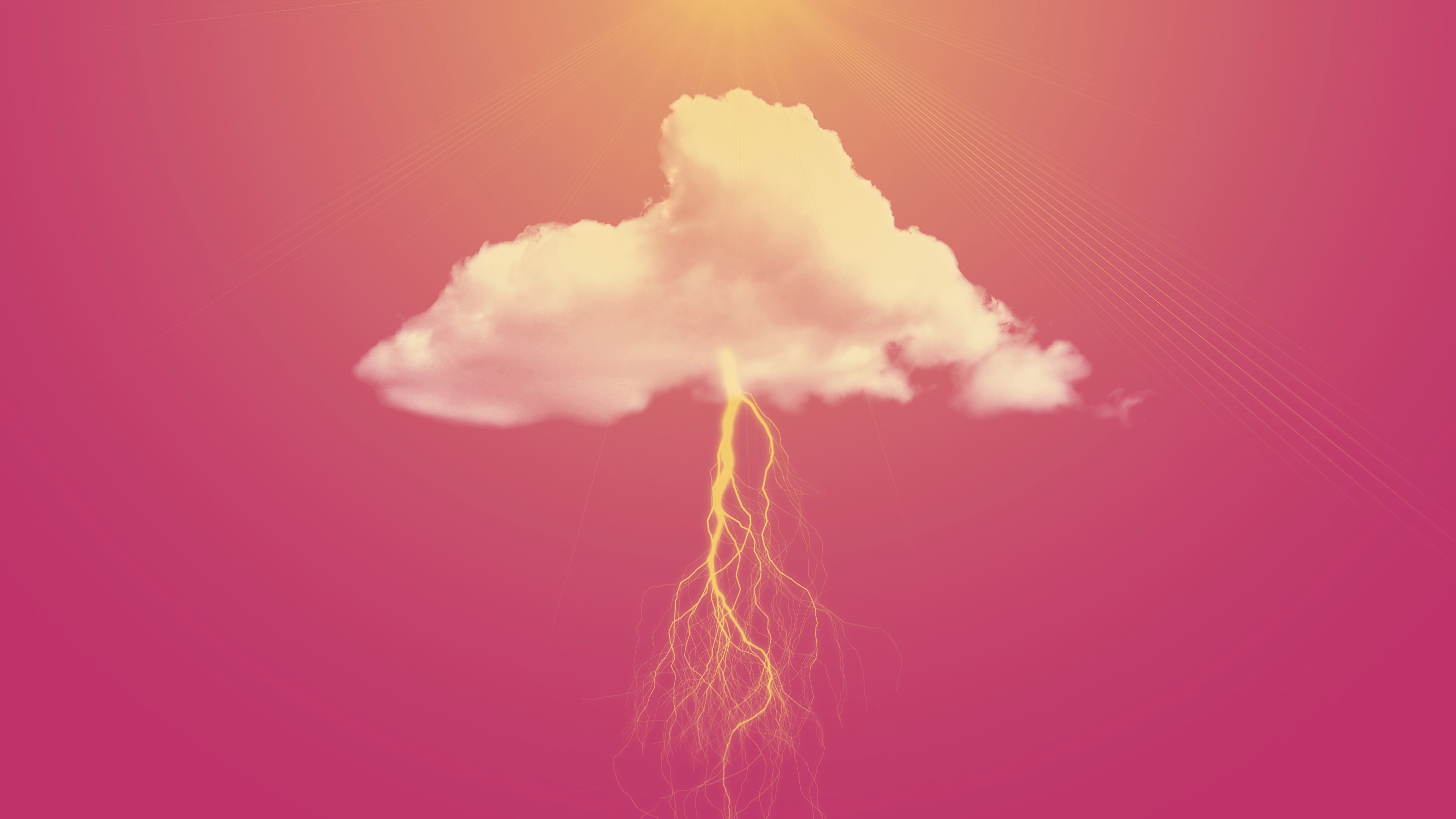 Pink Clouds Lightning 4k, HD Artist, 4k Wallpaper, Image, Background, Photo and Picture