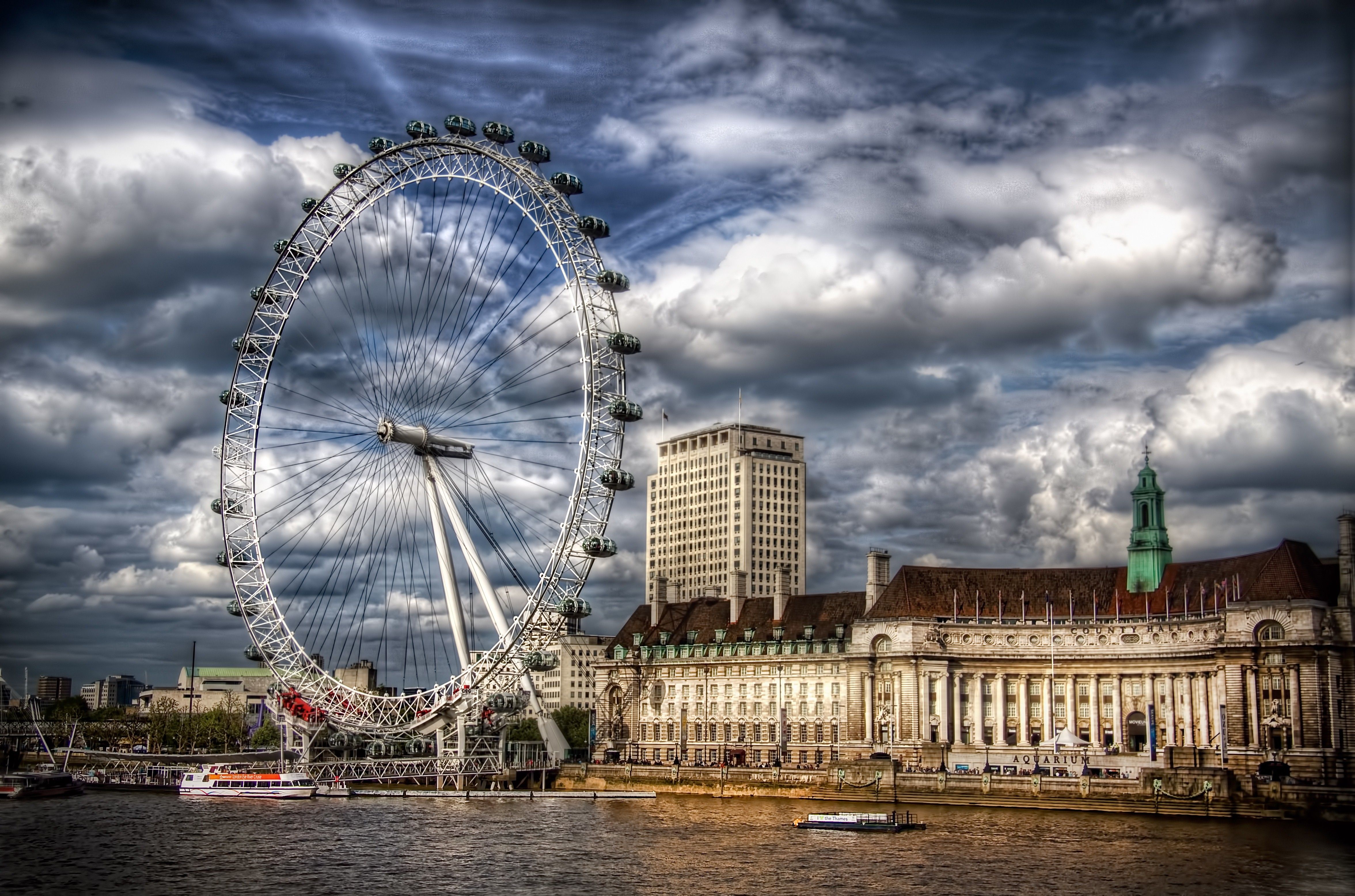 London Eye Ferris Wheel UK Travel 4K Wallpaper