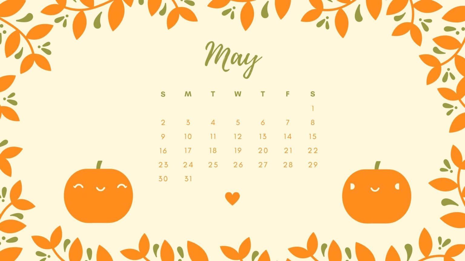 Cute May 2021 Calendar Floral Wallpaper Desk Image Free Download