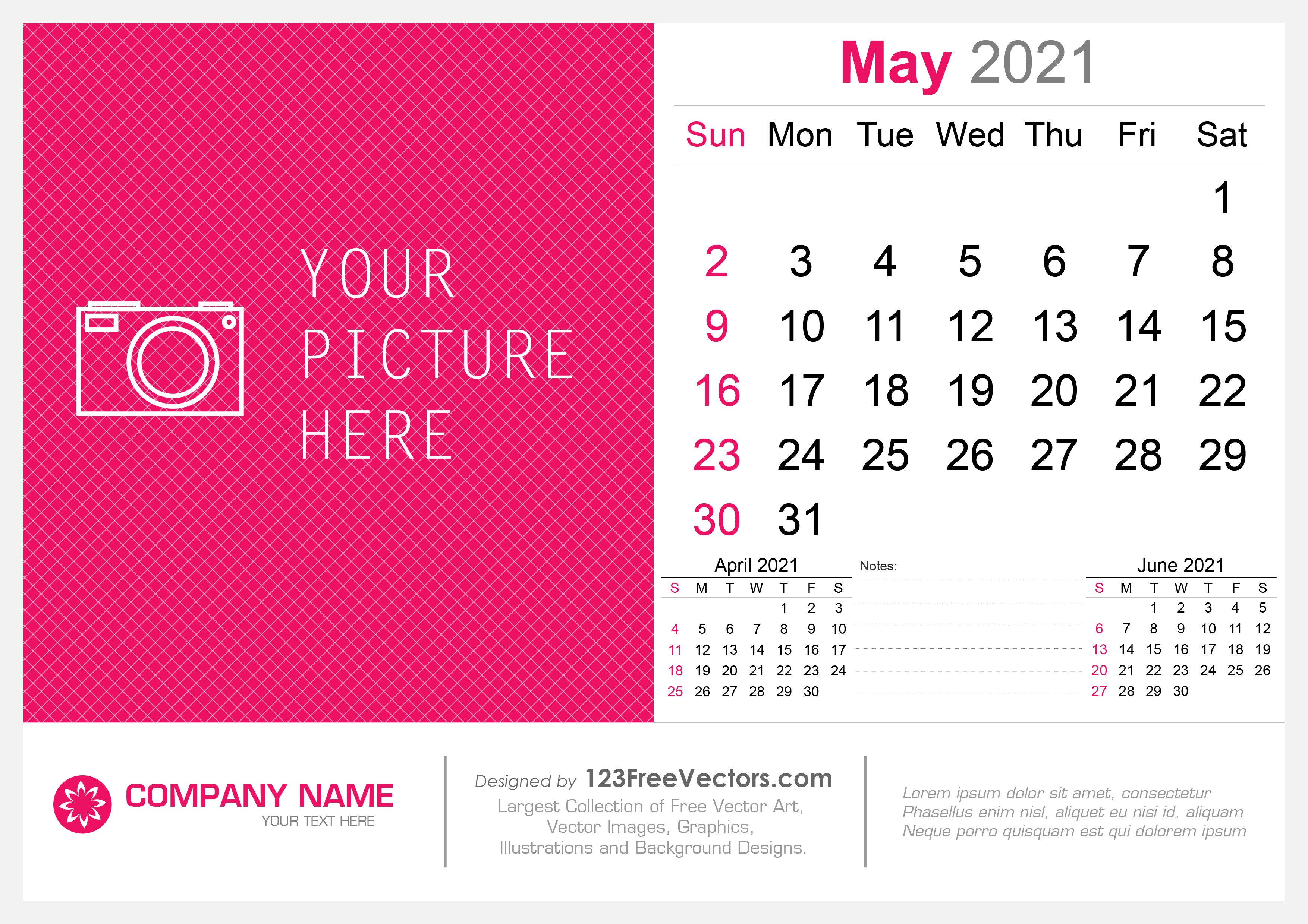 Free May 2021 Desk Calendar