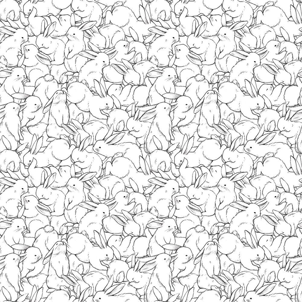 Hundred Bunnies by Lilipinso / White, Wallpaper Direct. Rabbit wallpaper, Bunny wallpaper, Wallpaper