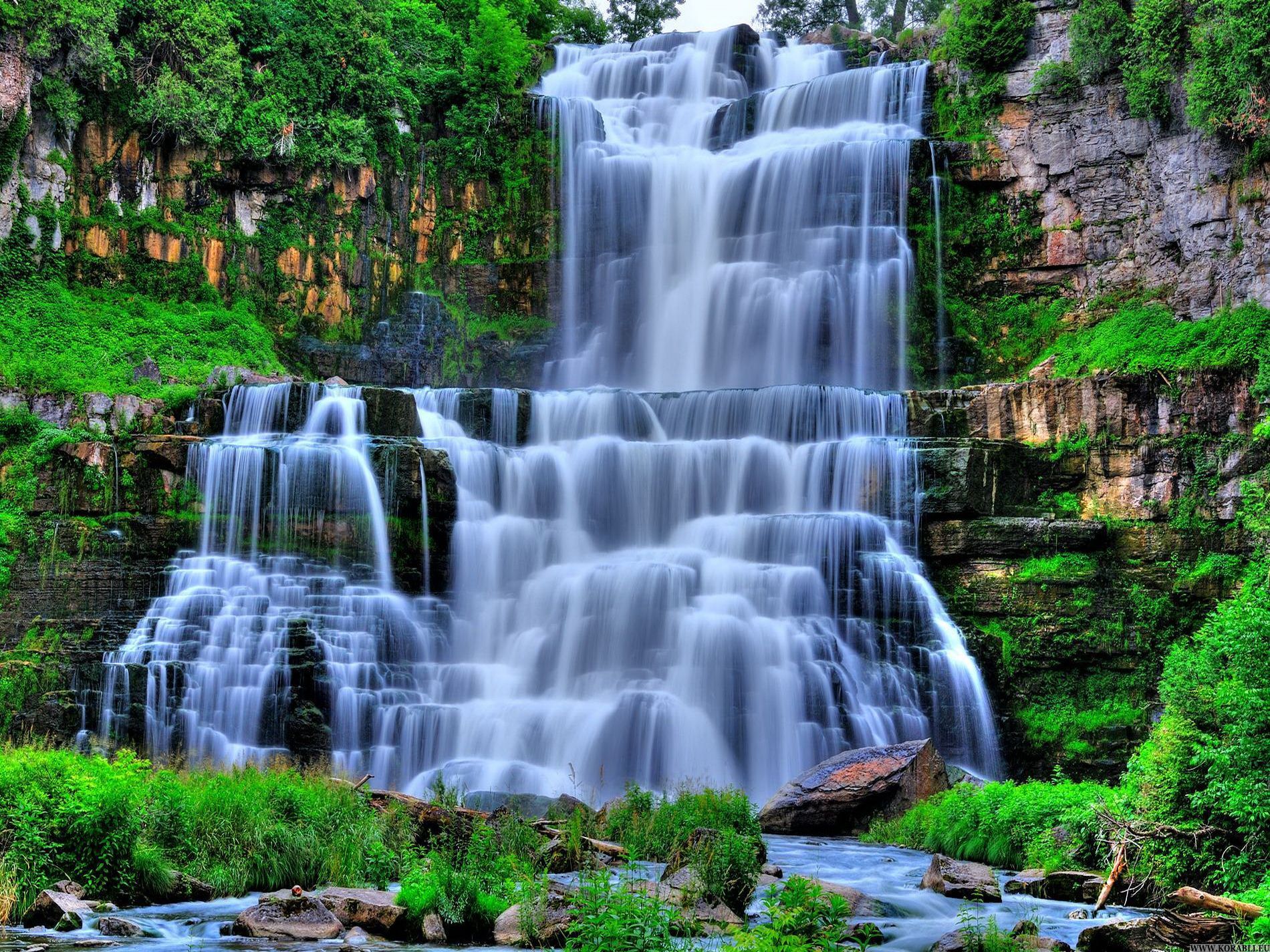 Beautiful Mountain Waterfalls Image. Waterfall scenery, Waterfall wallpaper, Natural waterfalls
