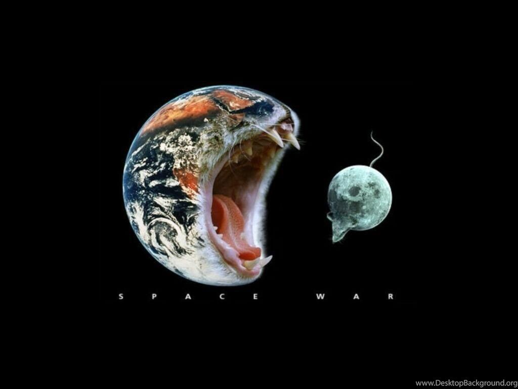 Wallpaper Save The Earth Cat Mouse Moon Deskx768 Desktop Background