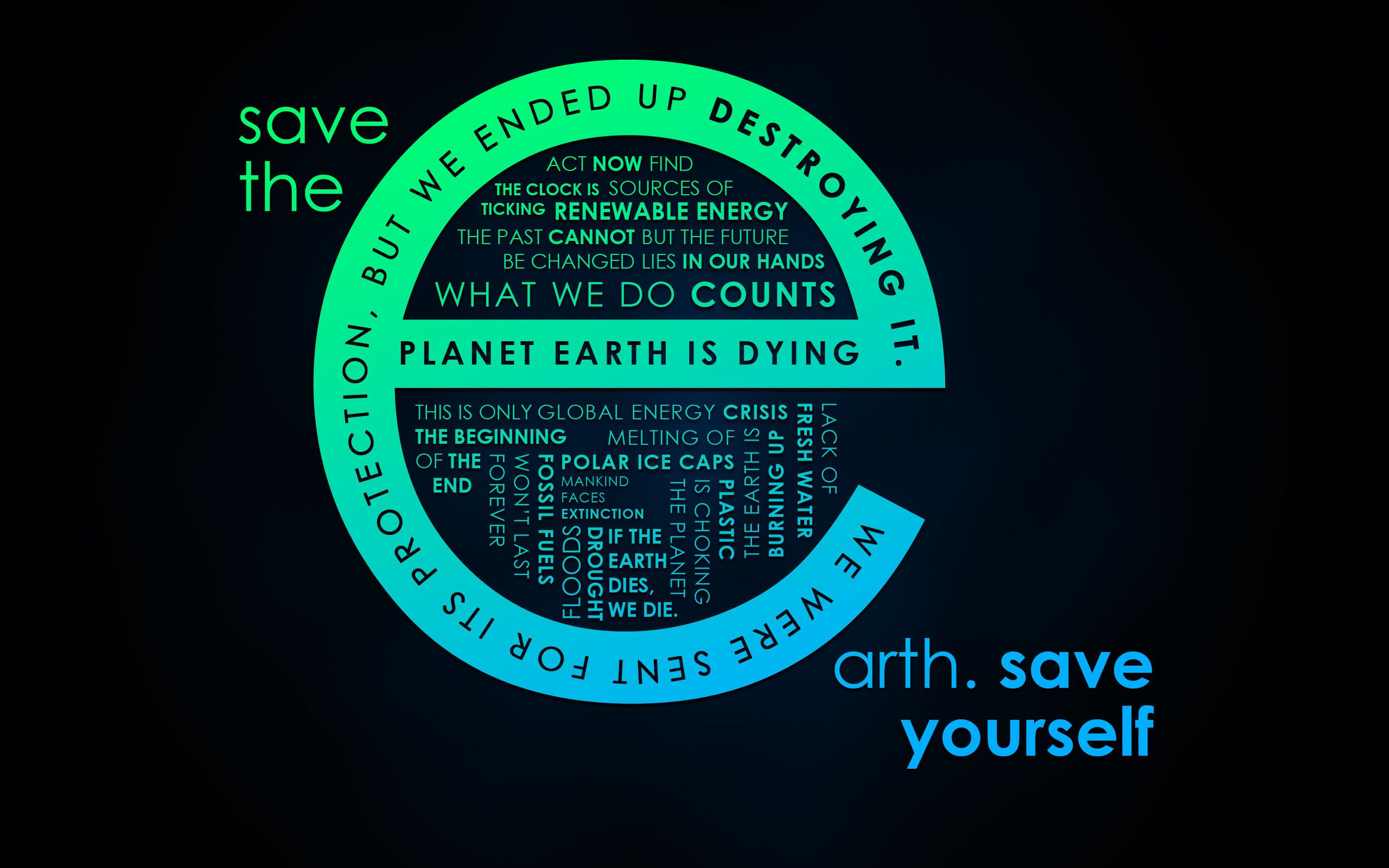 Save the earth wallpaperx1600