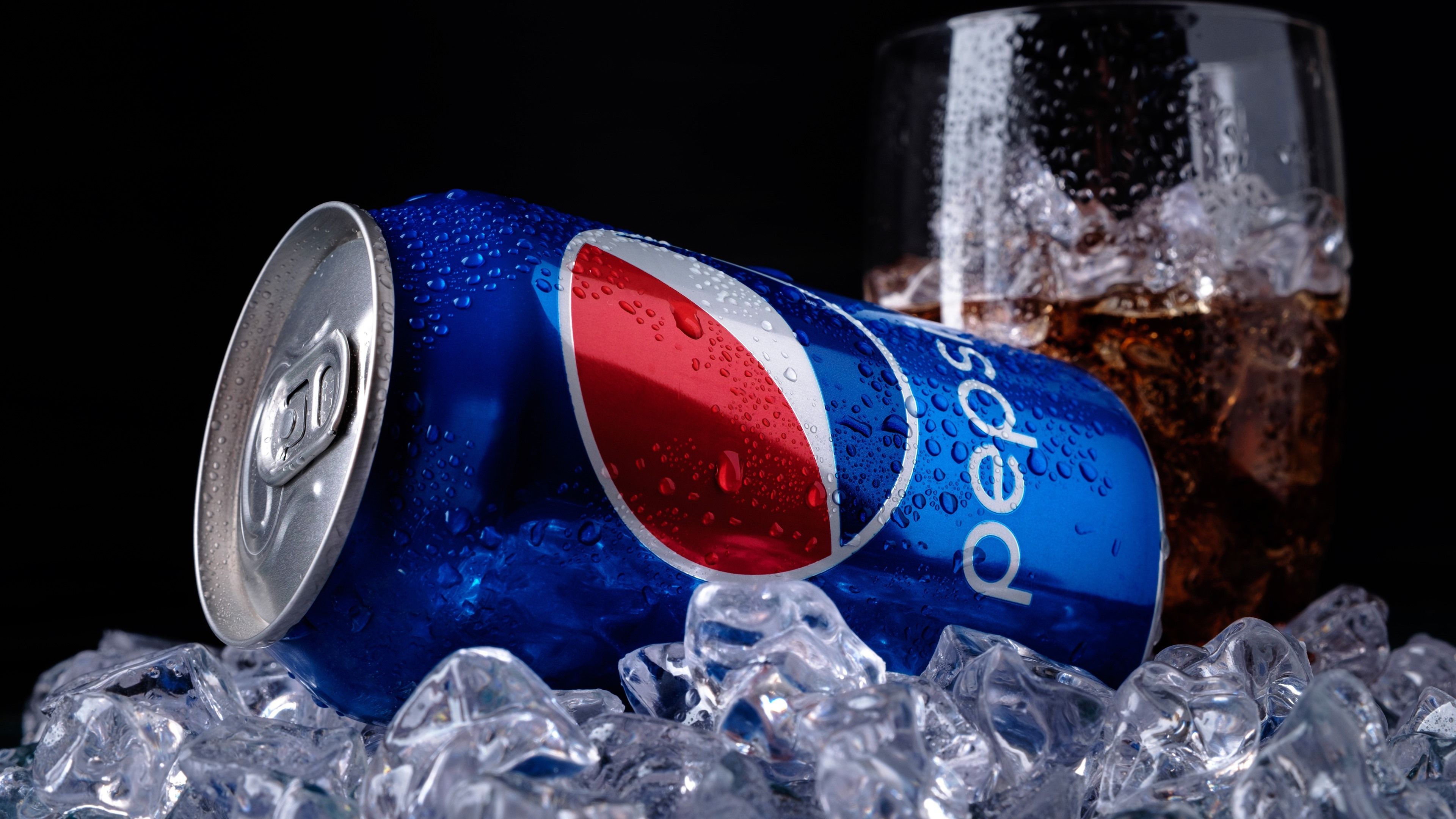 Wallpaper Pepsi cola, ice cubes, drinks 3840x2160 UHD 4K Picture, Image