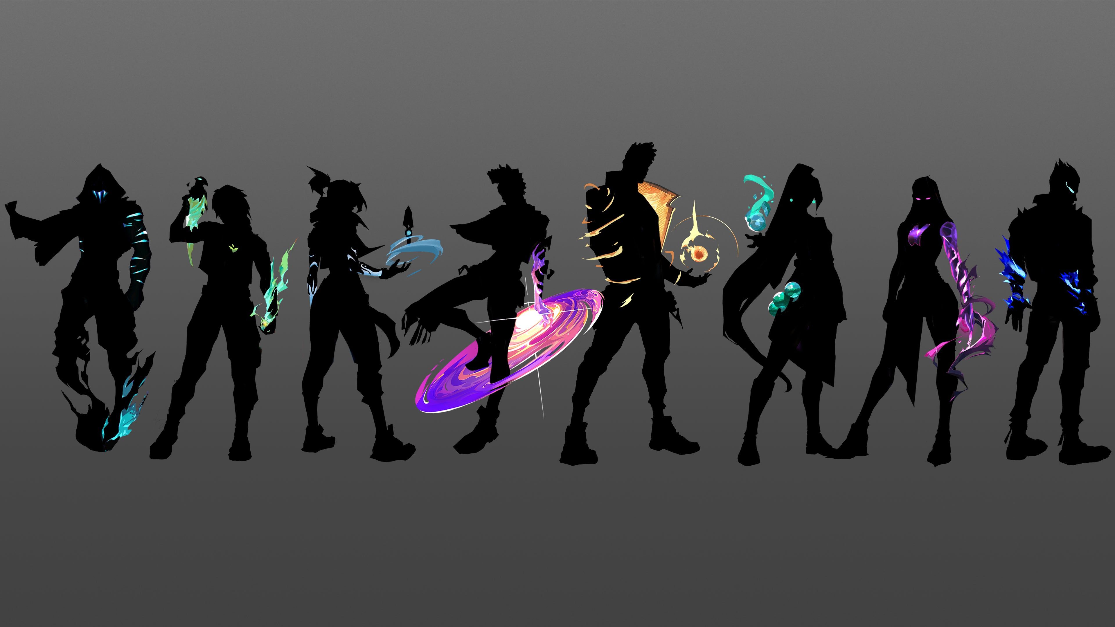 Valorant Agents Silhouette 4K