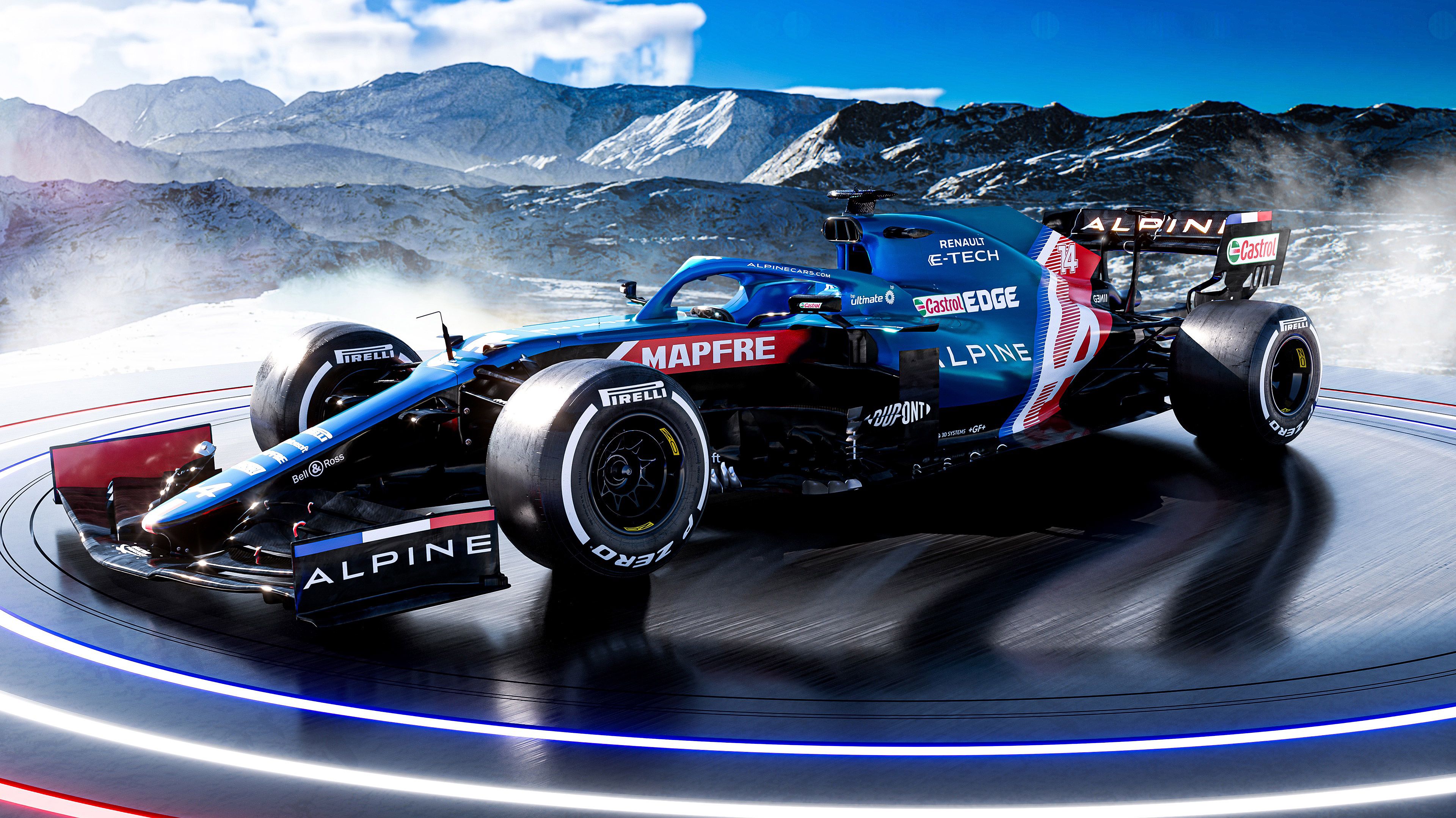 Blue Alpine A521 Formula 1 4K HD Cars Wallpapers