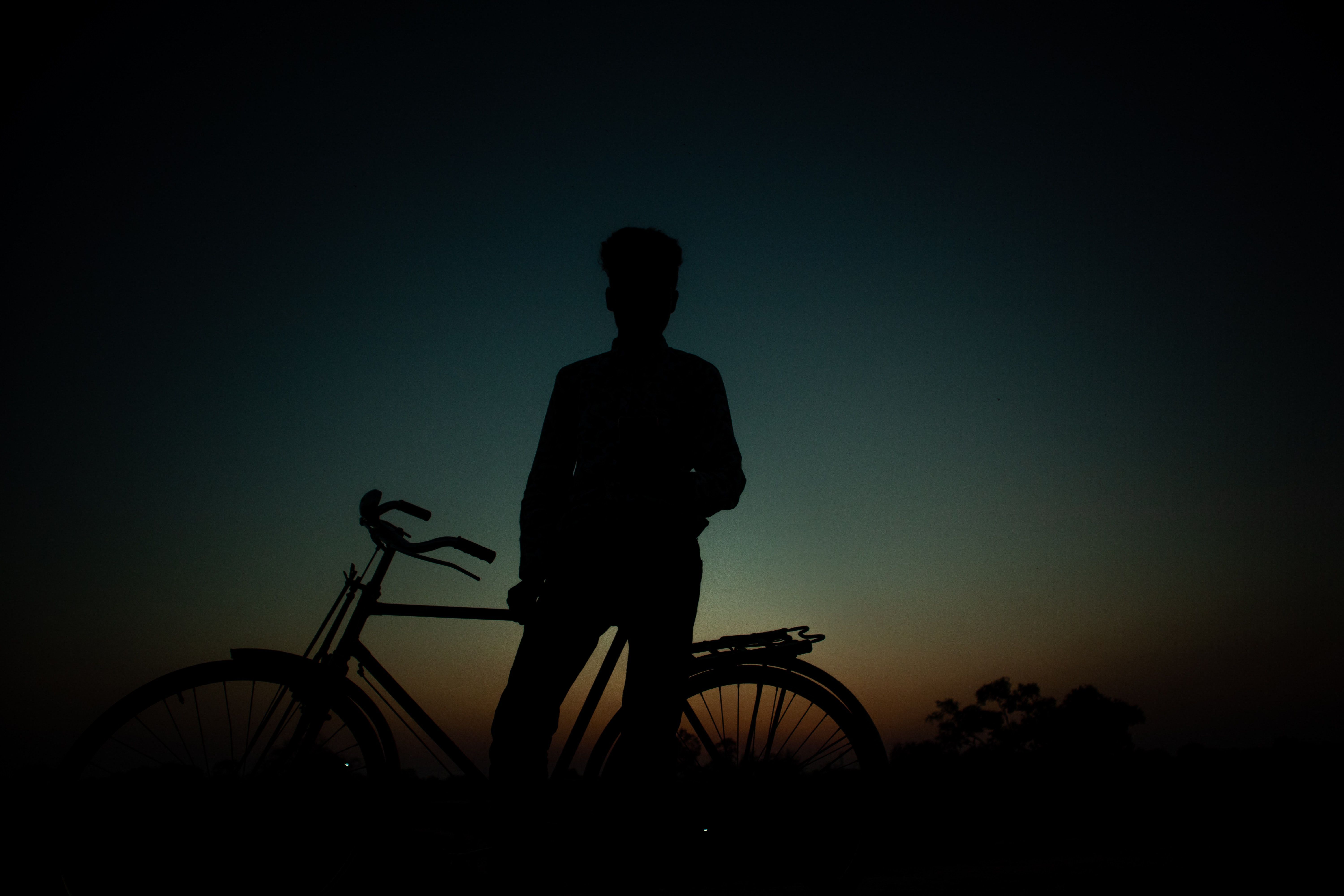 Free of bicycle, shadow, silhouette
