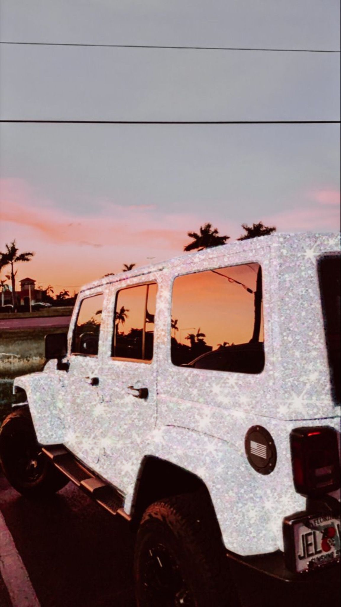 Glitter Jeep sunset. iPhone wallpaper tumblr aesthetic, Wall collage, Sunset