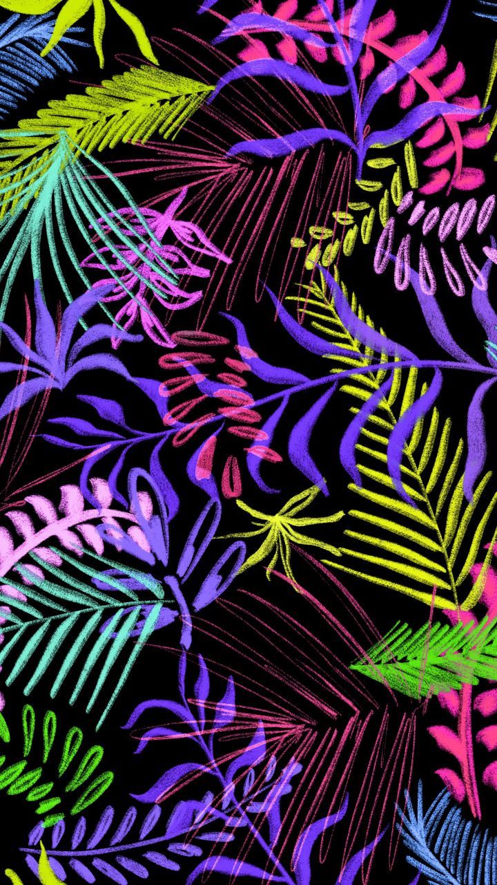 Colorful, leaves, abstract, 720x1280 wallpaper. Wallpaper iphone neon, New wallpaper iphone, Palm leaves pattern
