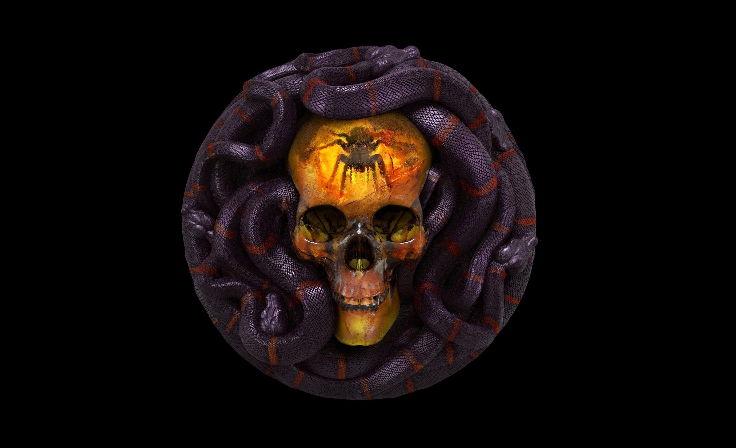 Skull and Snake Wallpaper