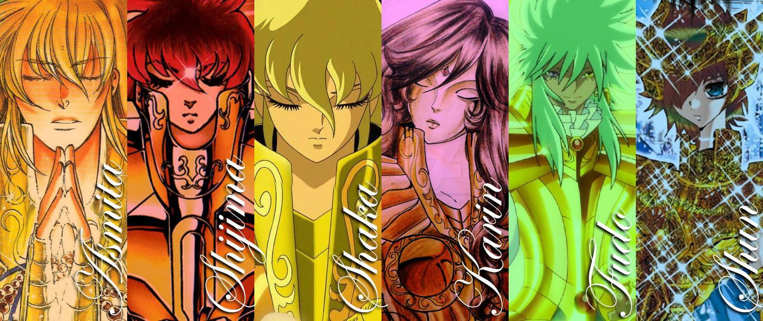 The Virgo Saints (Saint Seiya) running a gauntlet