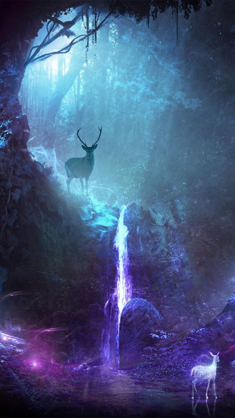 Free download Download Deers Waterfall Neon CGI Pure 4K Ultra HD Mobile [950x1520] for your Desktop, Mobile & Tablet. Explore Wallpaper CGI. CGI Background, CGI Wallpaper, Wallpaper CGI