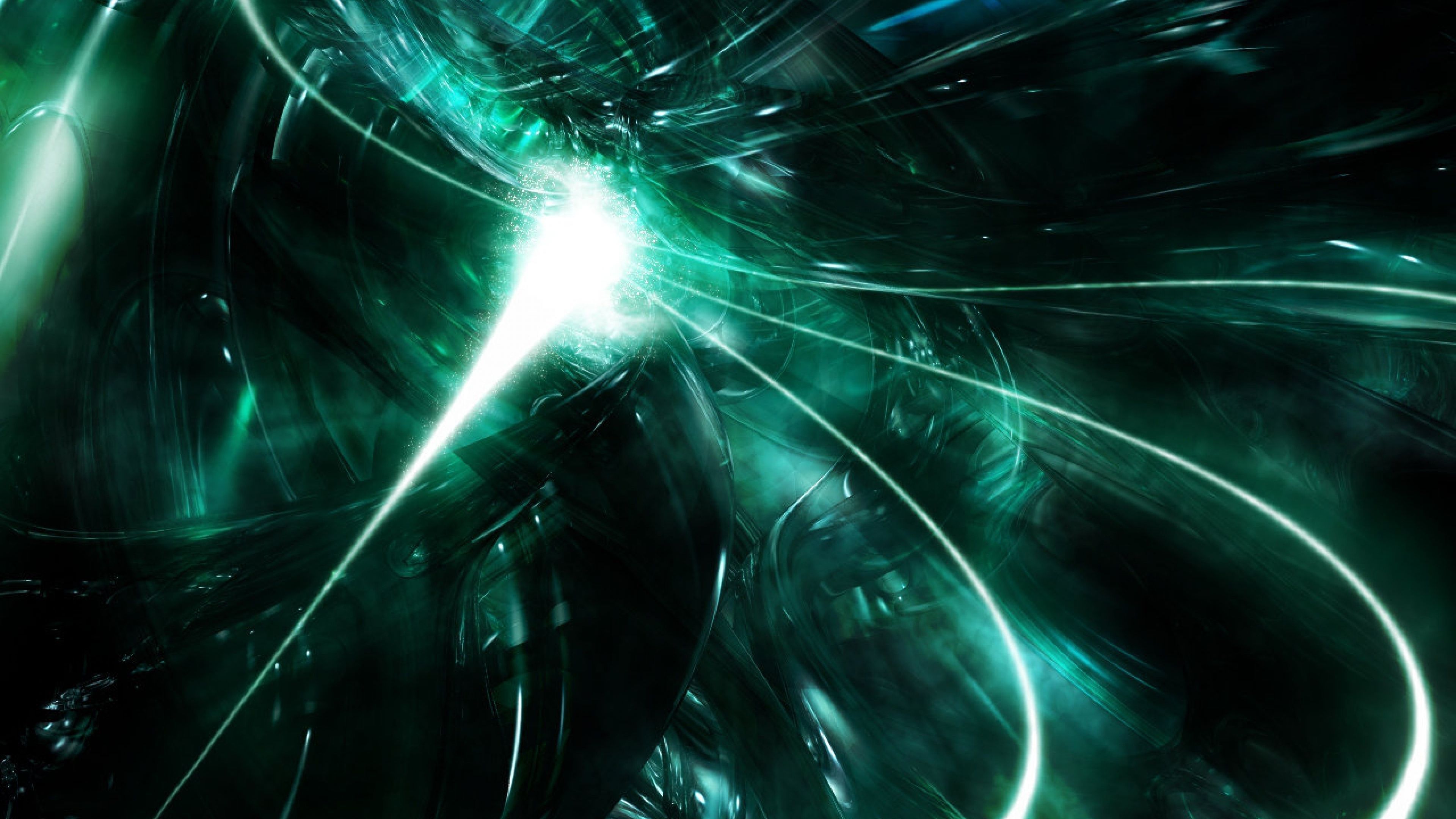 Download Wallpaper 3840x2160 Abstract, Black, Green, White 4K
