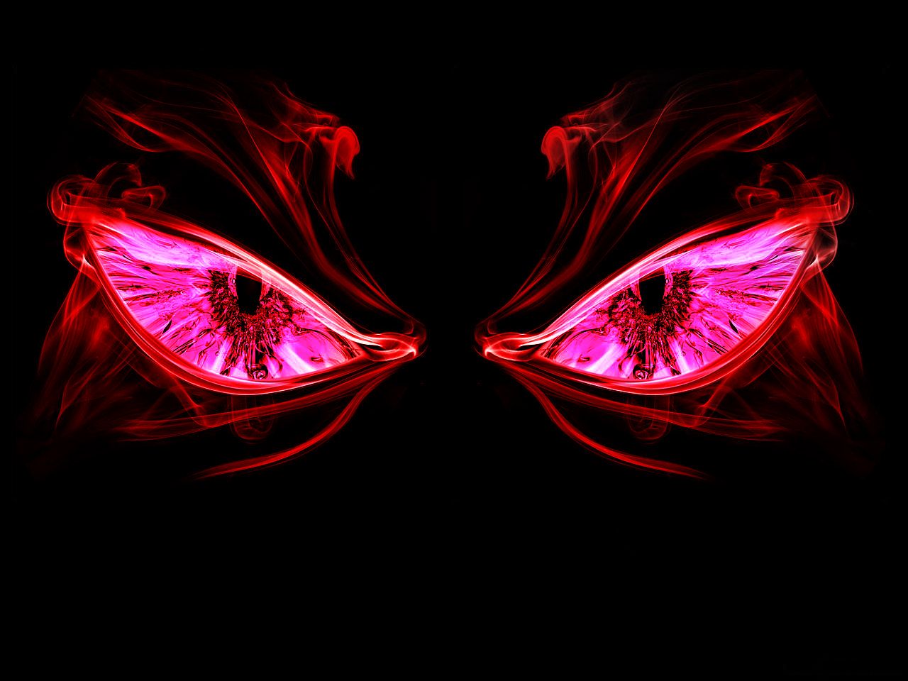Two scary red eyes in the night