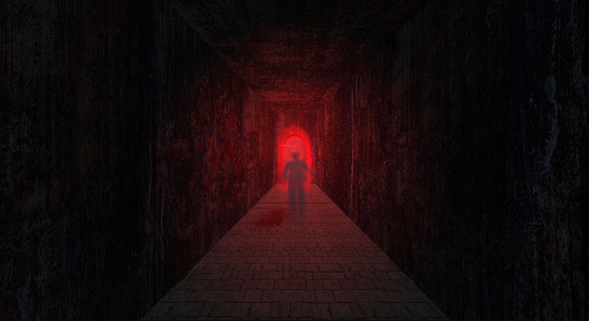 Dark Door Death Light Red Black Ghost Wallpaper:1980x1080