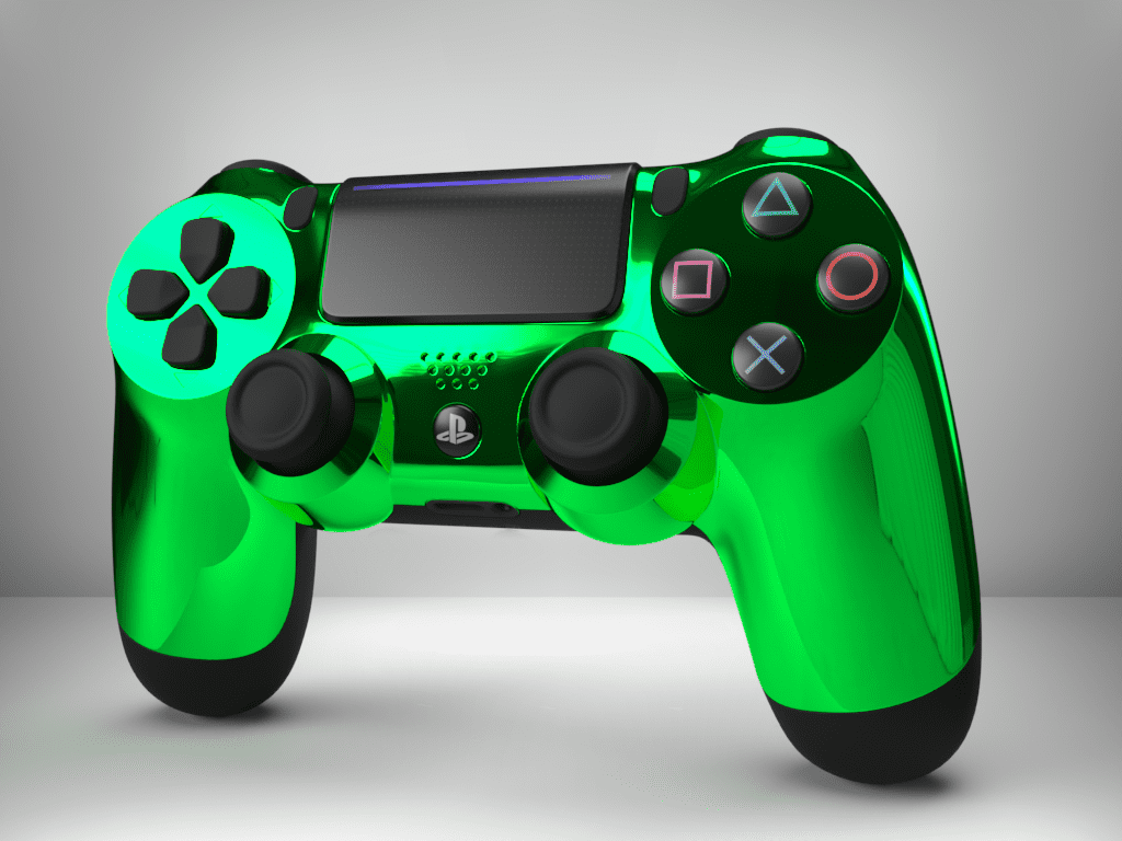 Chrome Green Custom PS4 Controller