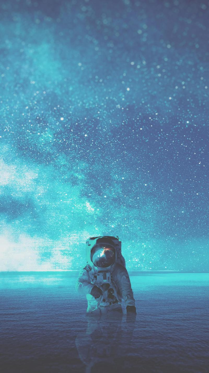 Wallpaper Day. water, space, astronaut, stars for HD, 4K Wallpaper for Desktop, Mobile Phones free download. Phone wallpaper, Star wallpaper, Wallpaper space