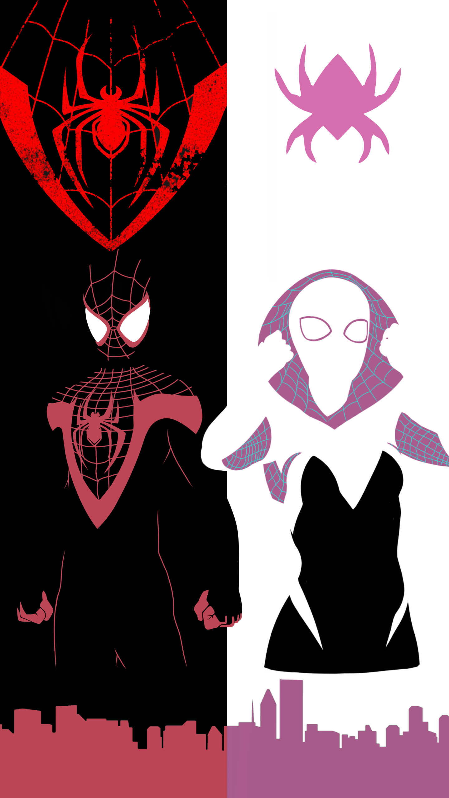 Miles & Gwen ideas. spider gwen, spiderman art, spider verse