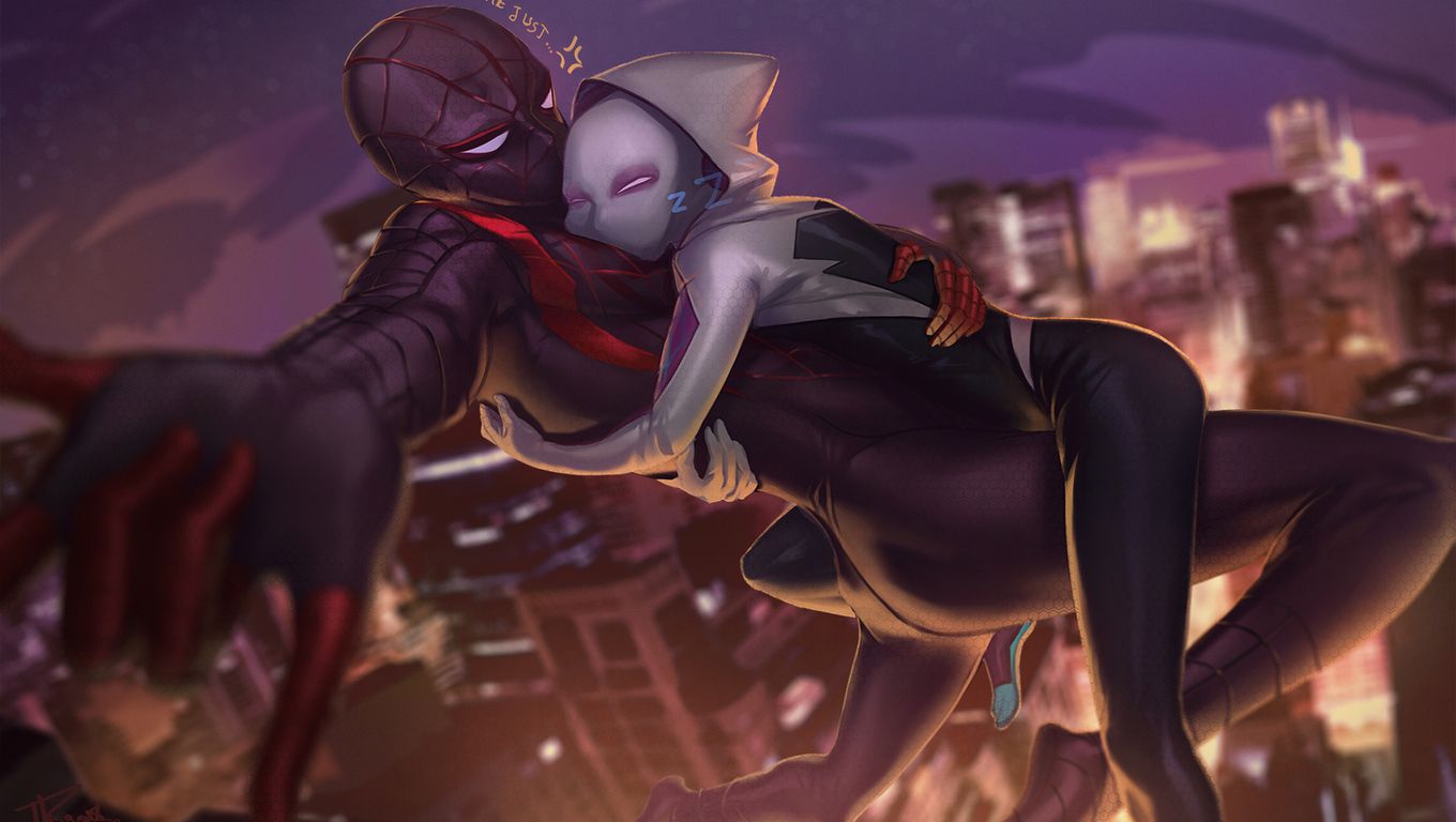 Miles Morales And Gwen Stacy Laptop HD HD 4k Wallpaper, Image, Background, Photo and Picture
