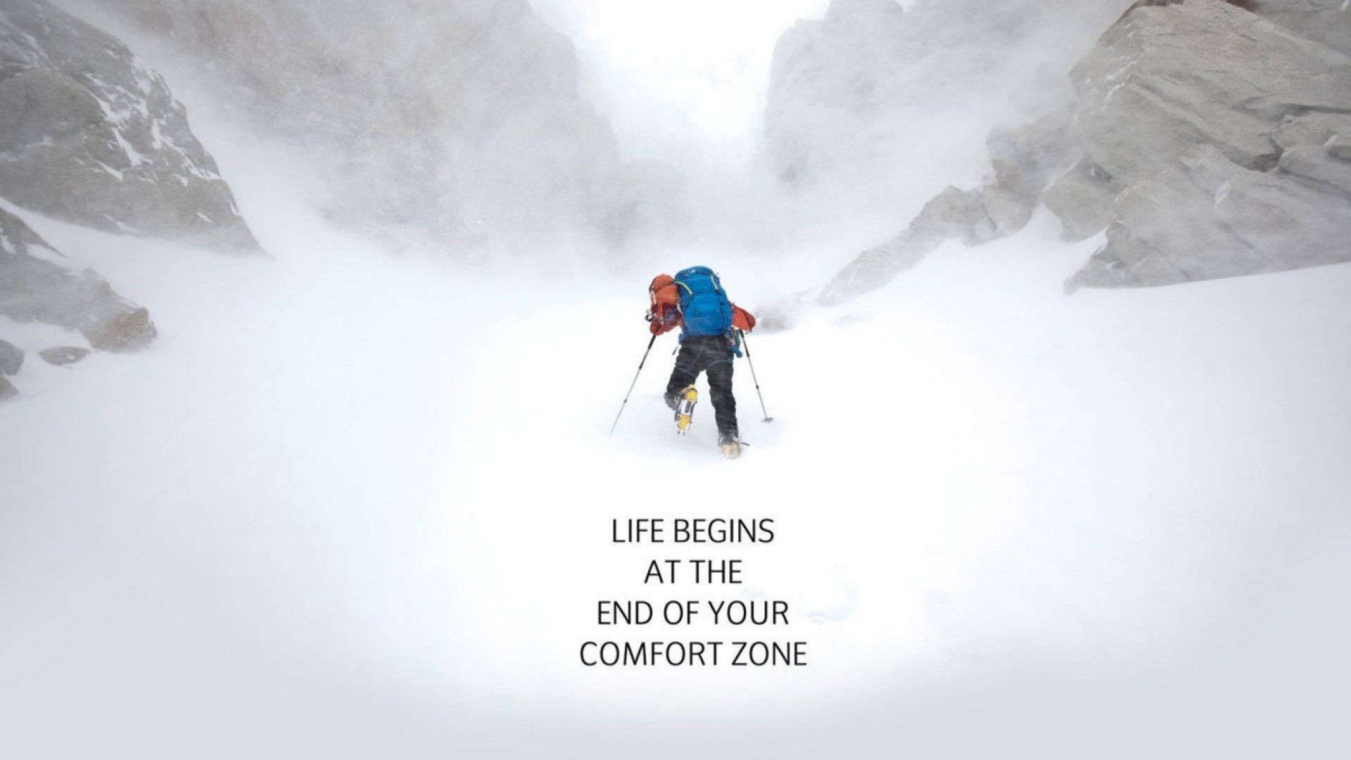 Life Begins at the end of your Comfort zone. HD Motivation Wallpaper for Mobile and Desktop
