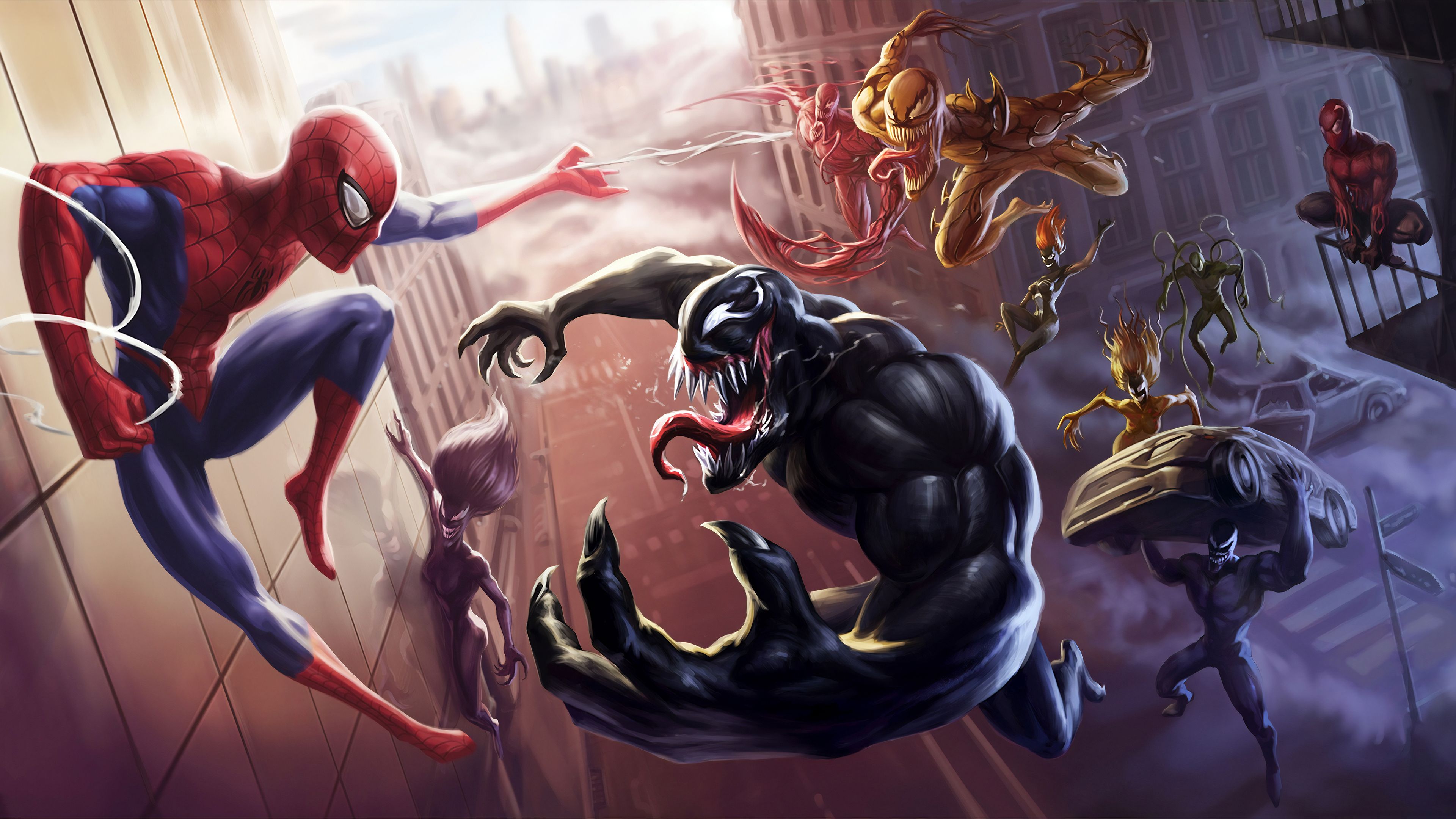 Carnage Marvel Comics Spider Man Venom Wallpaper:3840x2160