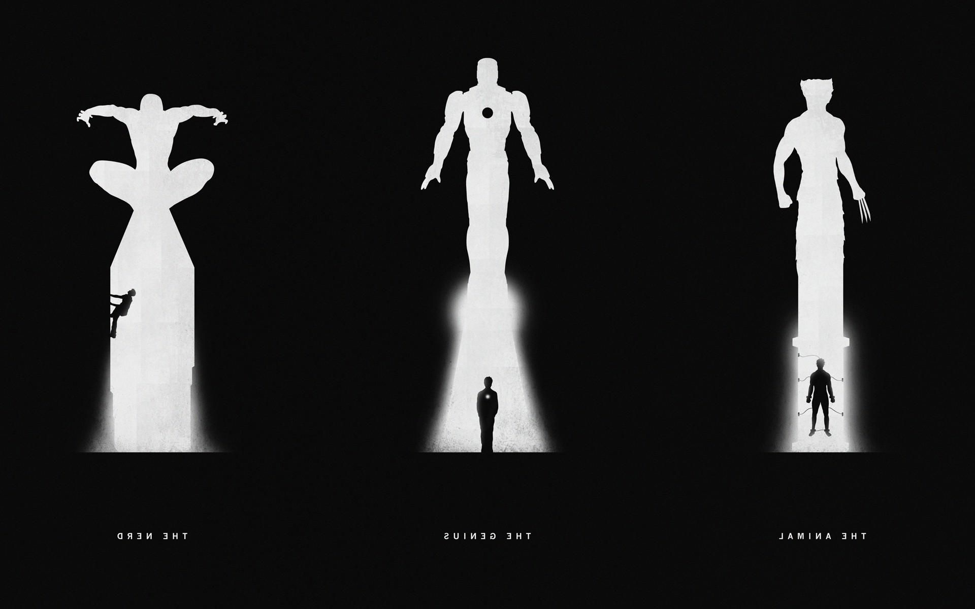 Wallpaper, 1920x1200 px, black, iron, man, marvel, spider, Spider Man, spiderman, Wolverine 1920x1200