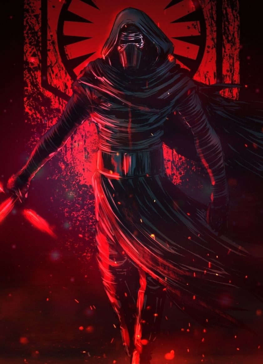 Download 840x1160 wallpaper artwork, star wars, villain, kylo ren, iphone 4, iphone 4s, ipod touch, 840x1160 HD image, background, 15783