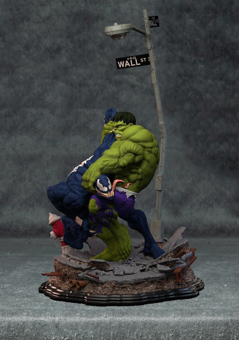 Hulk Vs Venom Fan Art ( Re Sculpted), Jorge Villar. Hulk, Fan Art, Superhero Comic