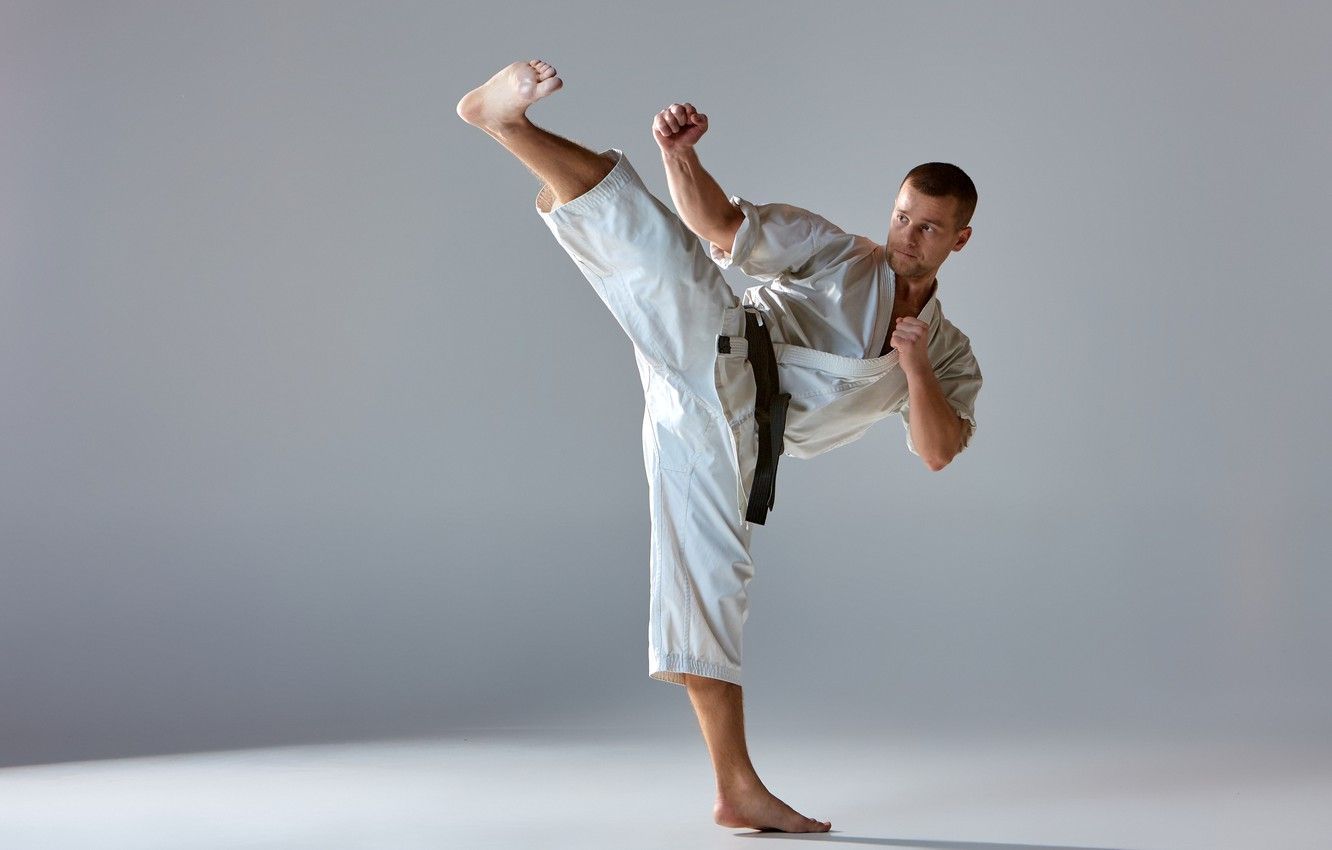 Wallpaper man, martial arts, kick image for desktop, section спорт