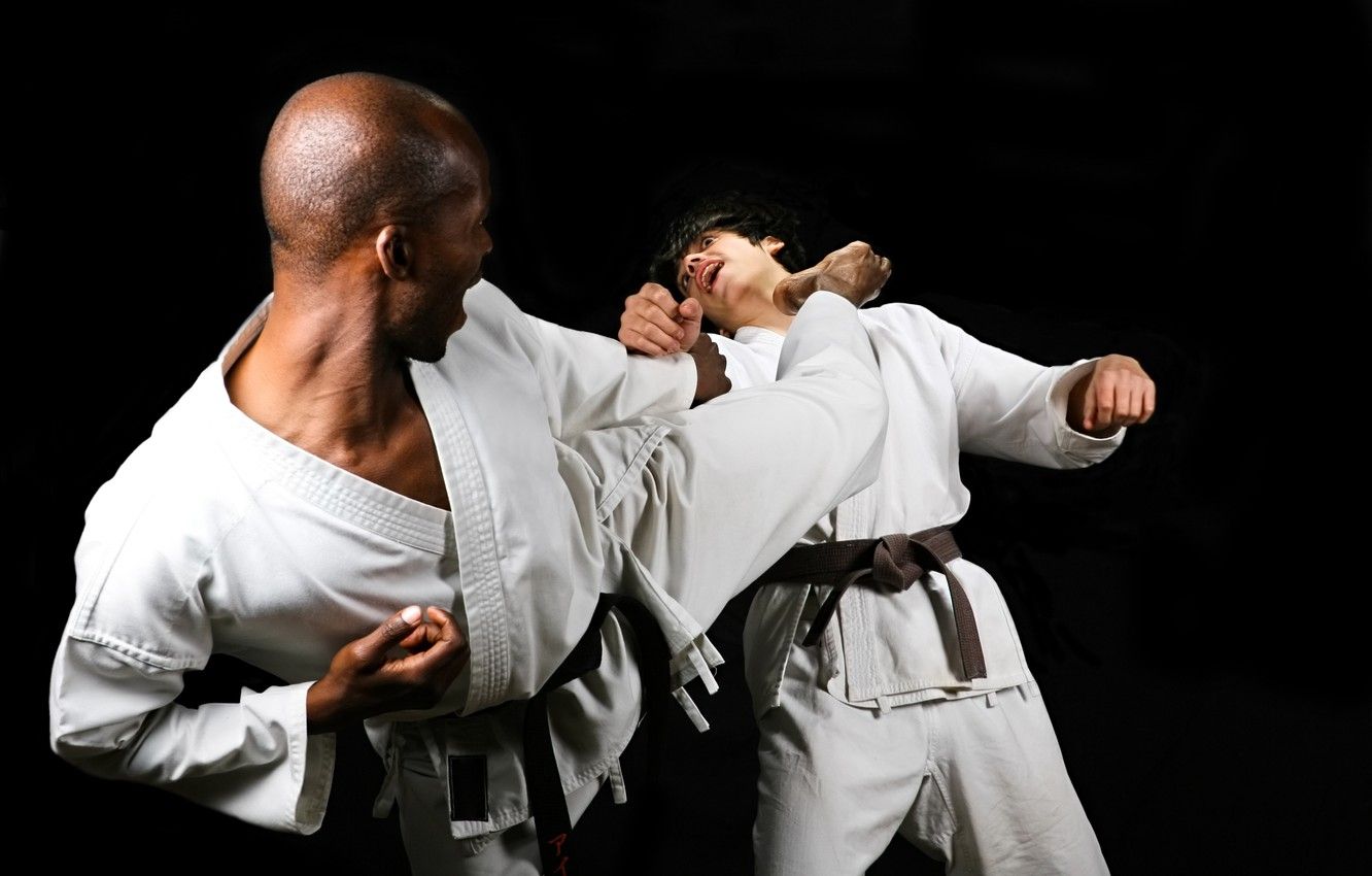 Wallpaper fight, training, kick, karate image for desktop, section спорт