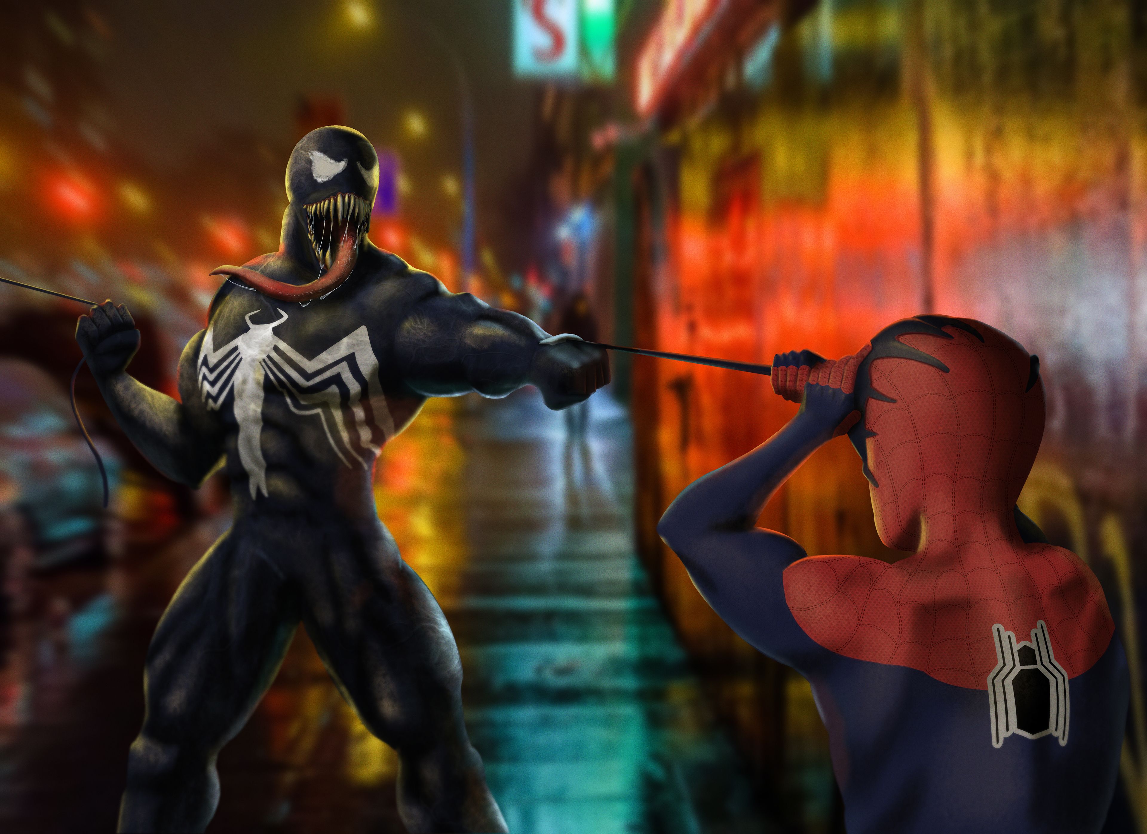 Spiderman Vs Venom Art.
