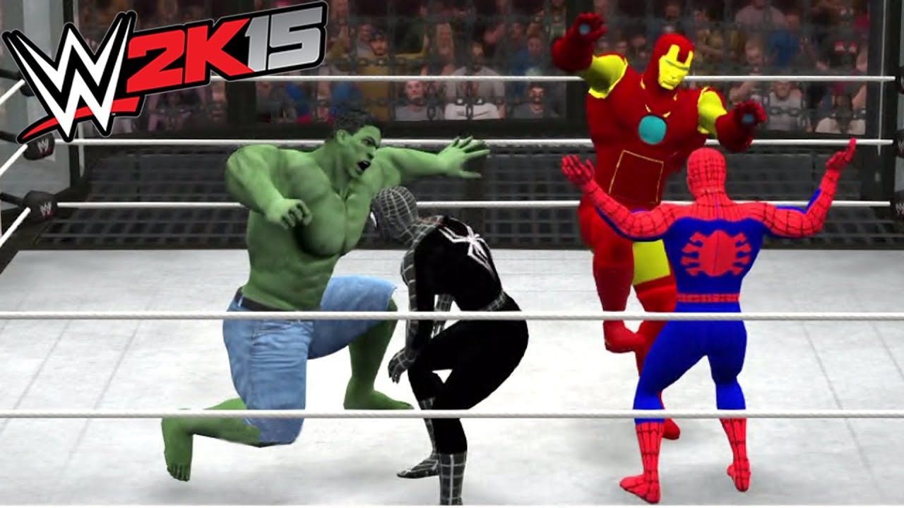 WWE 2K15 VS BATMAN VS SPIDER MAN VS VENOM VS THOR VS IRON MAN CHAMBER MATCH PeerDear, Global Promo Hub