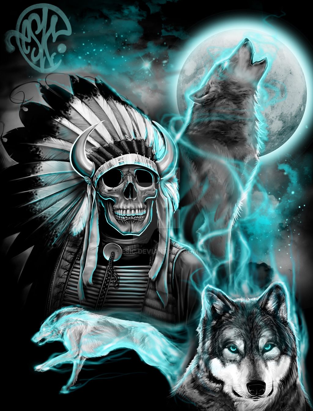 Native American Wolf Wallpaper