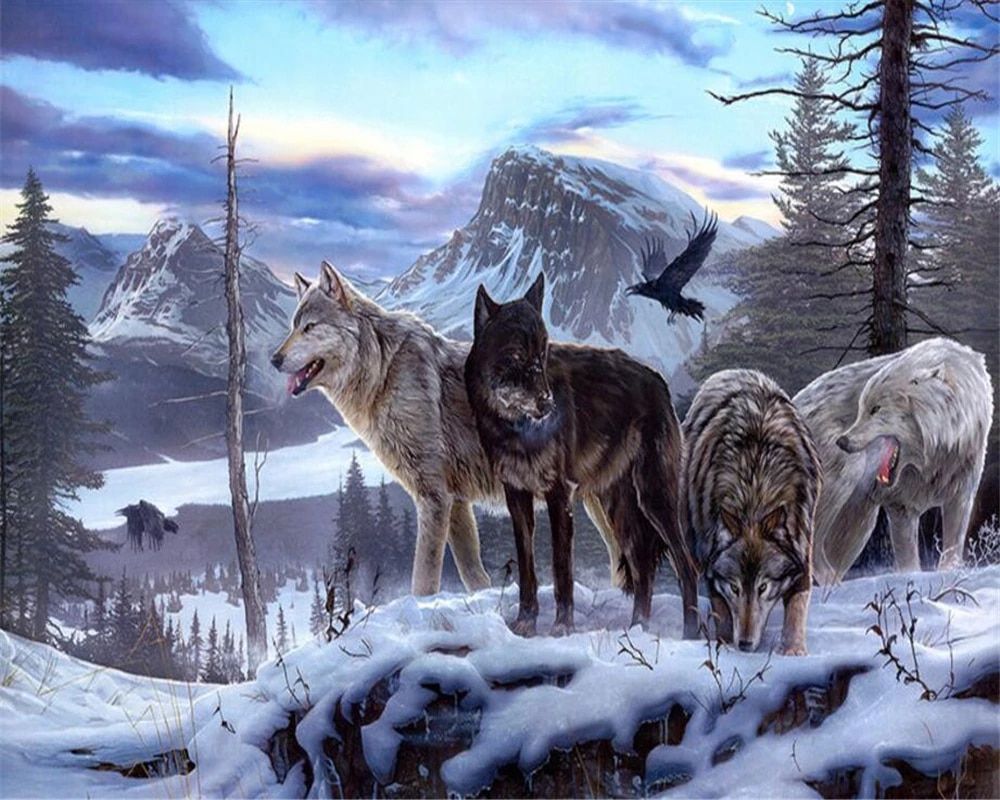 Beibehang Custom Wallpaper Wolf Wolves Spirit Background Wall Decorative Painting Living Room Bedroom TV Mural 3D Wallpaper. custom wallpaper. 3D wallpapermural 3D wallpaper