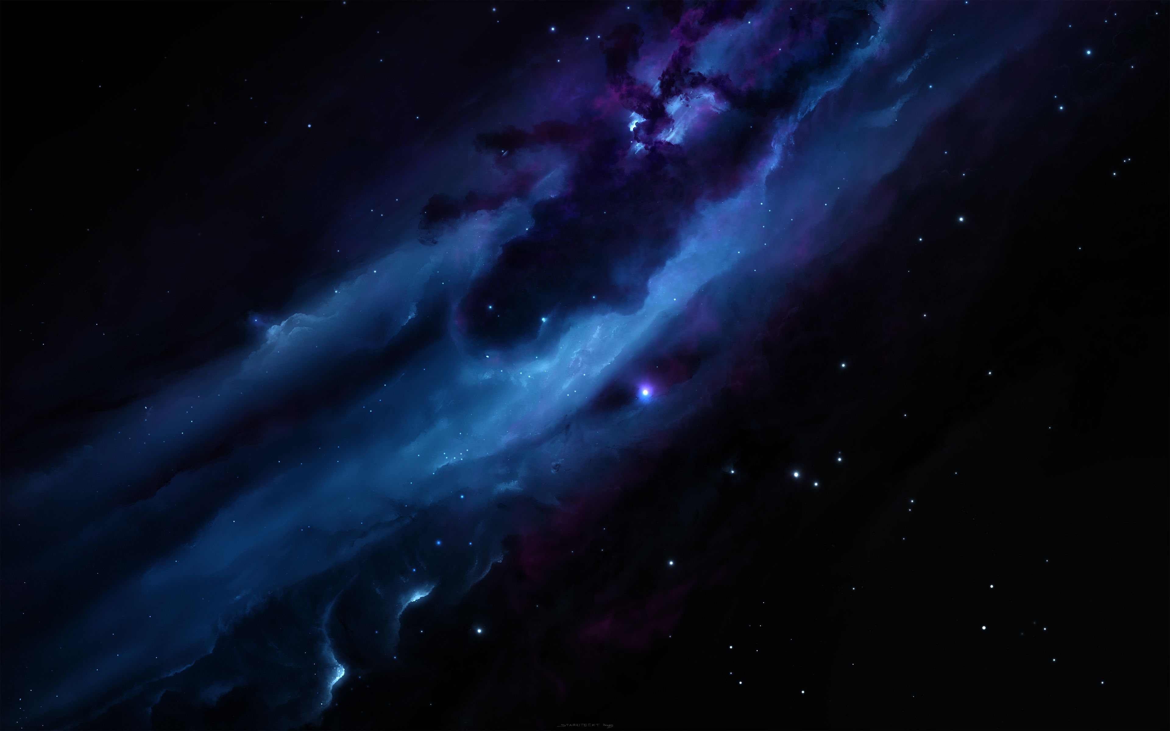 Download 3840x2400 wallpaper galaxy, clouds, nebula, stars, space, dark, 4k, ultra HD 16: widescreen, 3840x2400 HD image, background, 3019