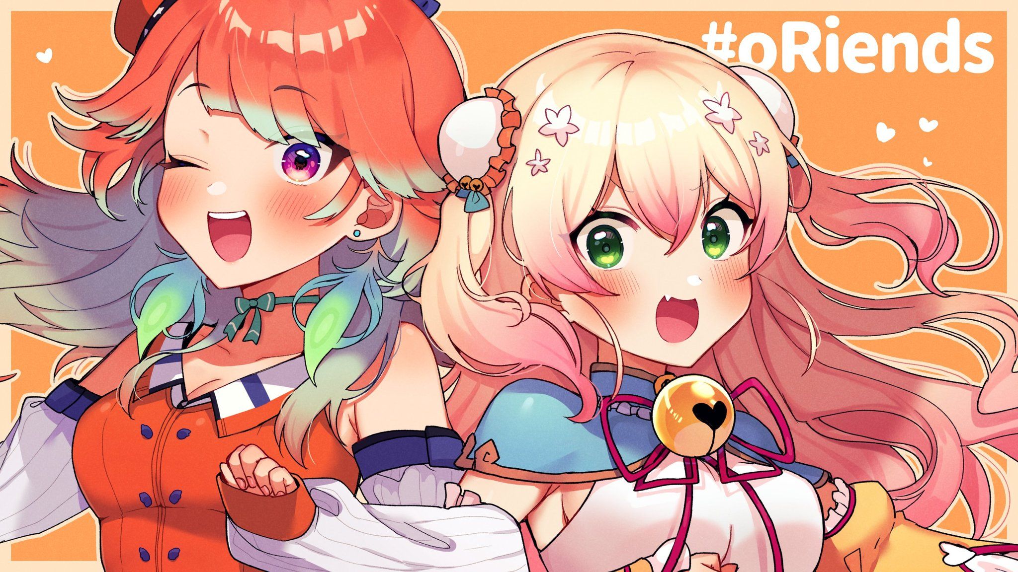 takanashi kiara and momosuzu nene (hololive and 1 more) drawn by tamawo_(mu_gi2)