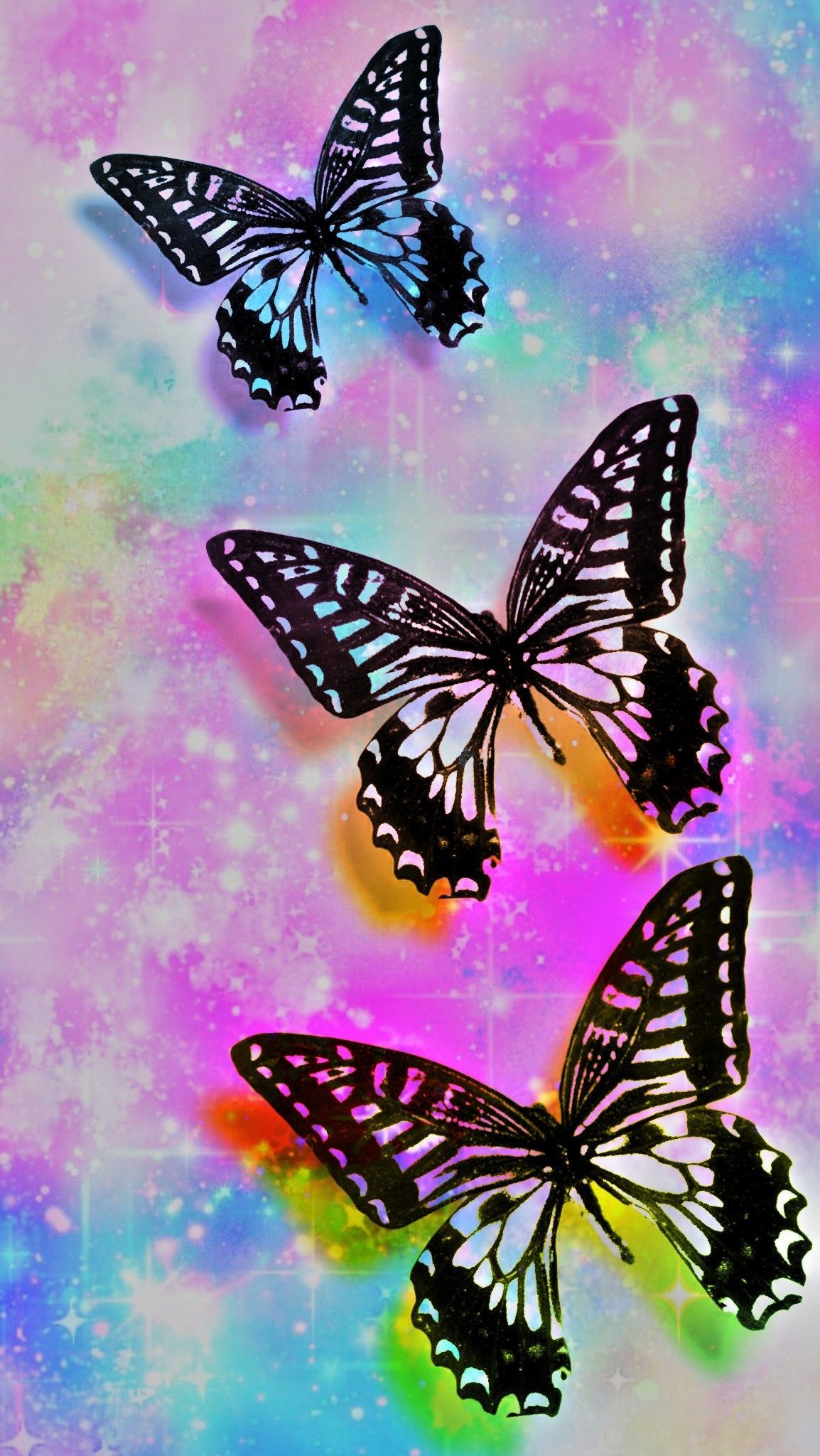 Rainbow Watercolor Butterflies, made by me. Butterfly wallpaper, Butterfly art, Butterfly watercolor