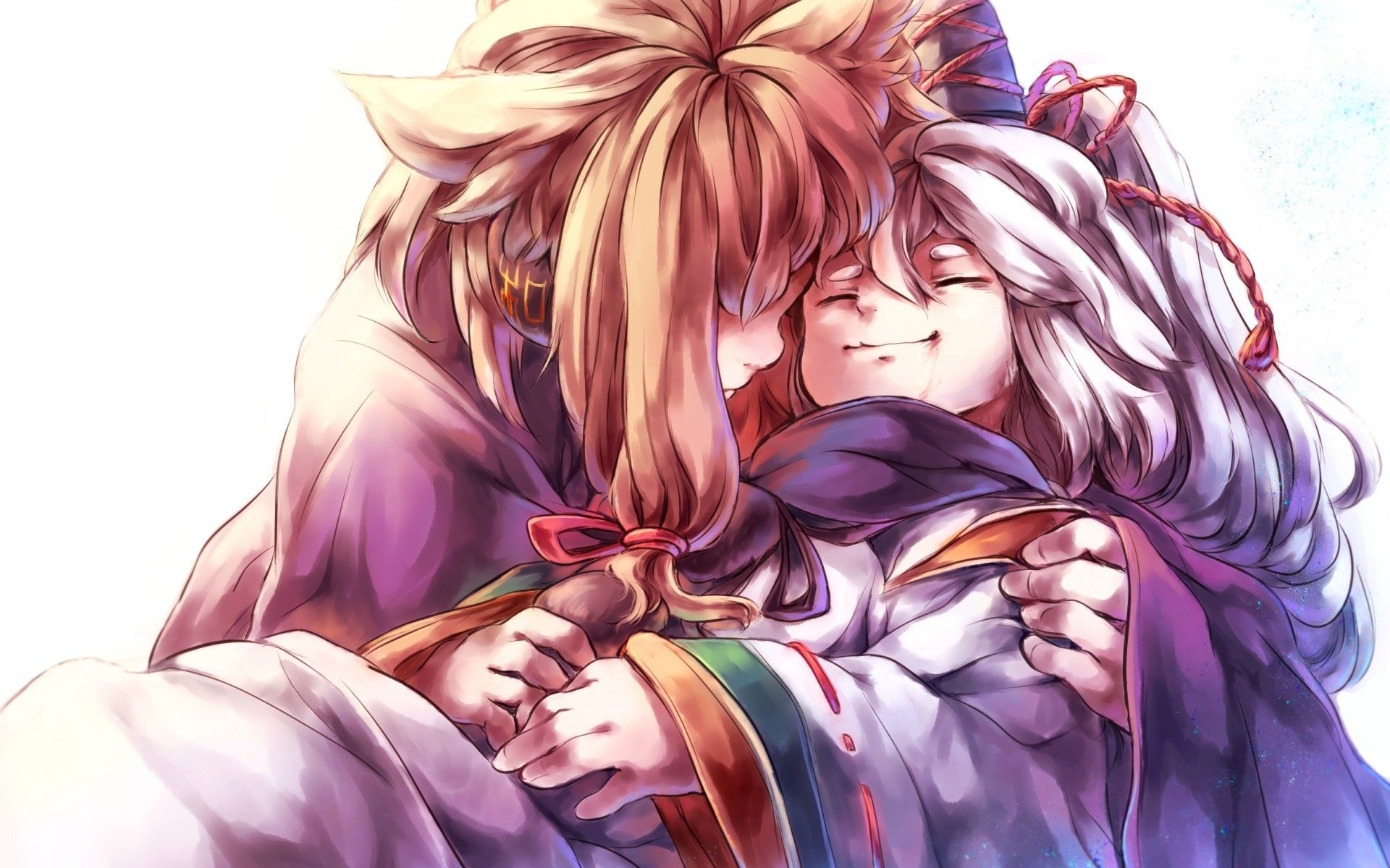 Download 1920x1200 Mononobe No Futo, Toyosatomimi No Miko, Touhou, Injured, Smiling Wallpaper for MacBook Pro 17 inch