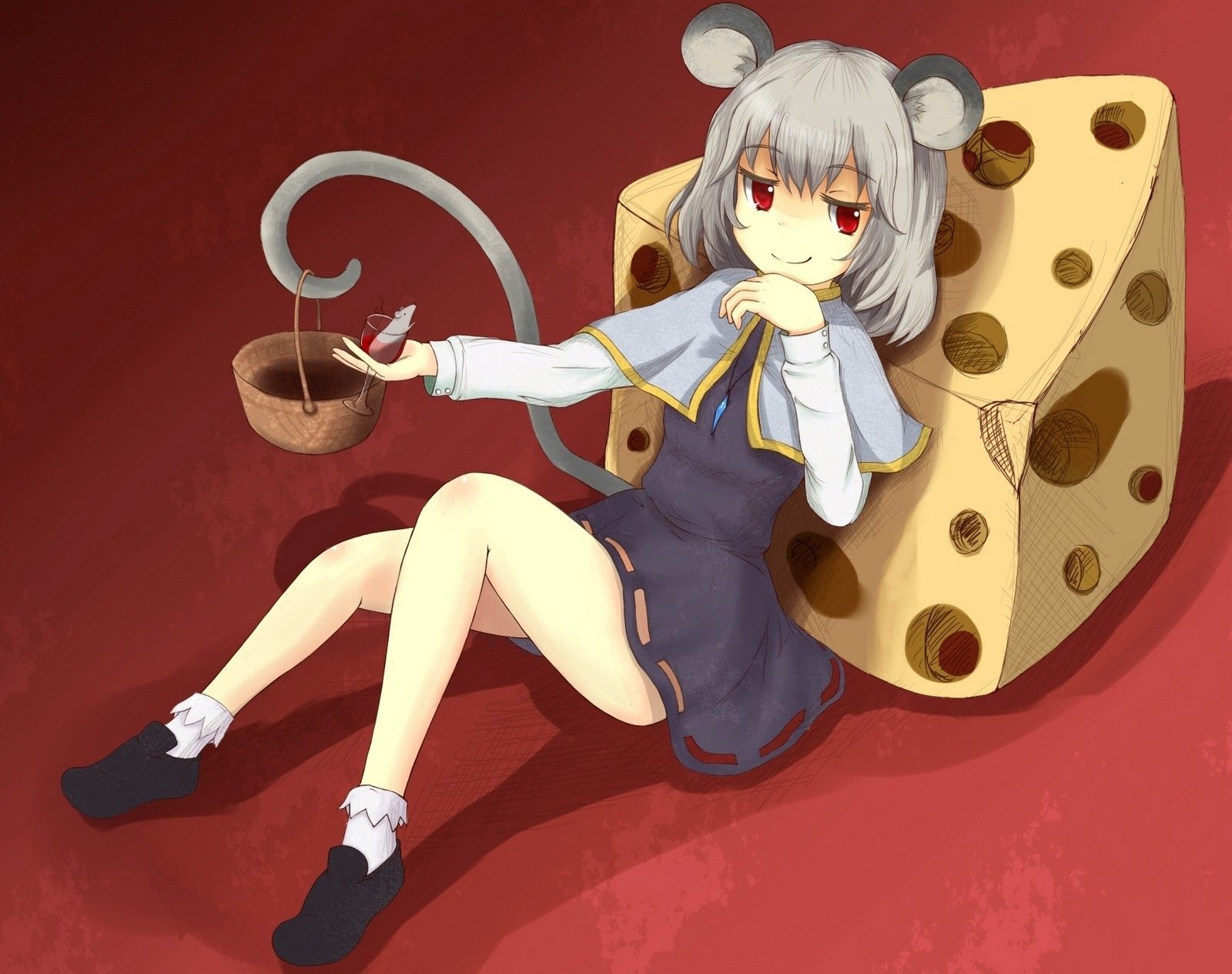 tails video games touhou dress food animal ears red eyes short hair drinks gray hair nazrin 1600x High Quality Wallpaper, High Definition Wallpaper