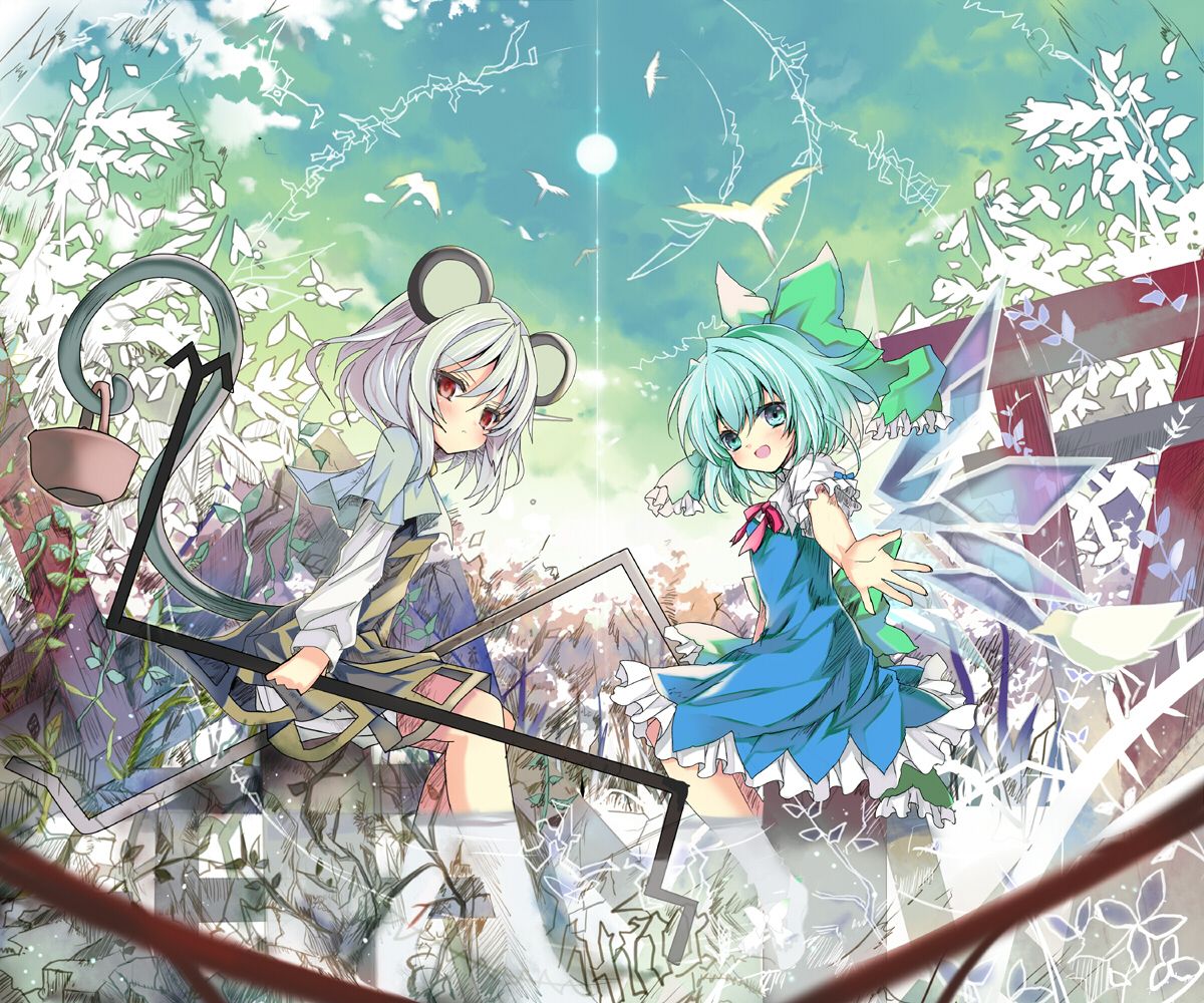 animal animal ears bird cirno dress fairy mousegirl nazrin shino (eefy) tail touhou. konachan.com.com Anime Wallpaper